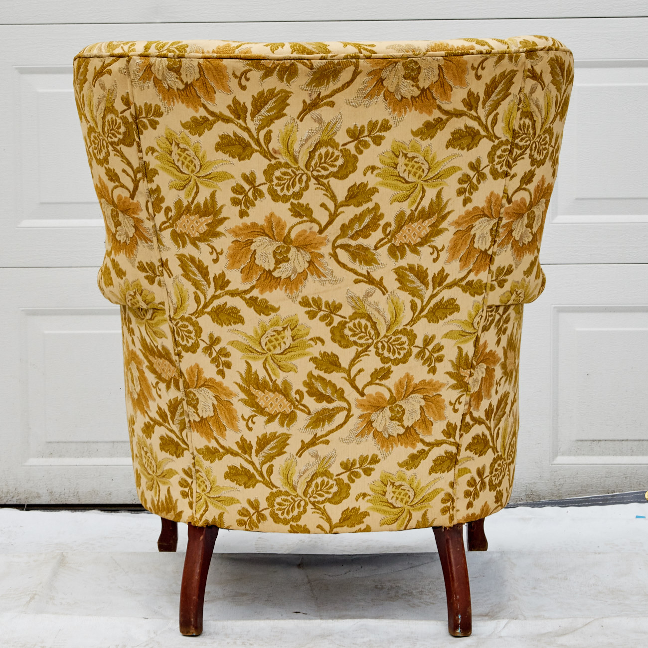 Floral Upholstered Wingback Armchair