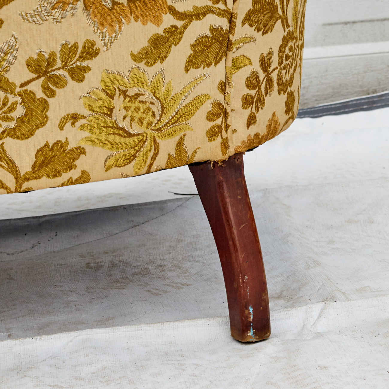 Floral Upholstered Wingback Armchair