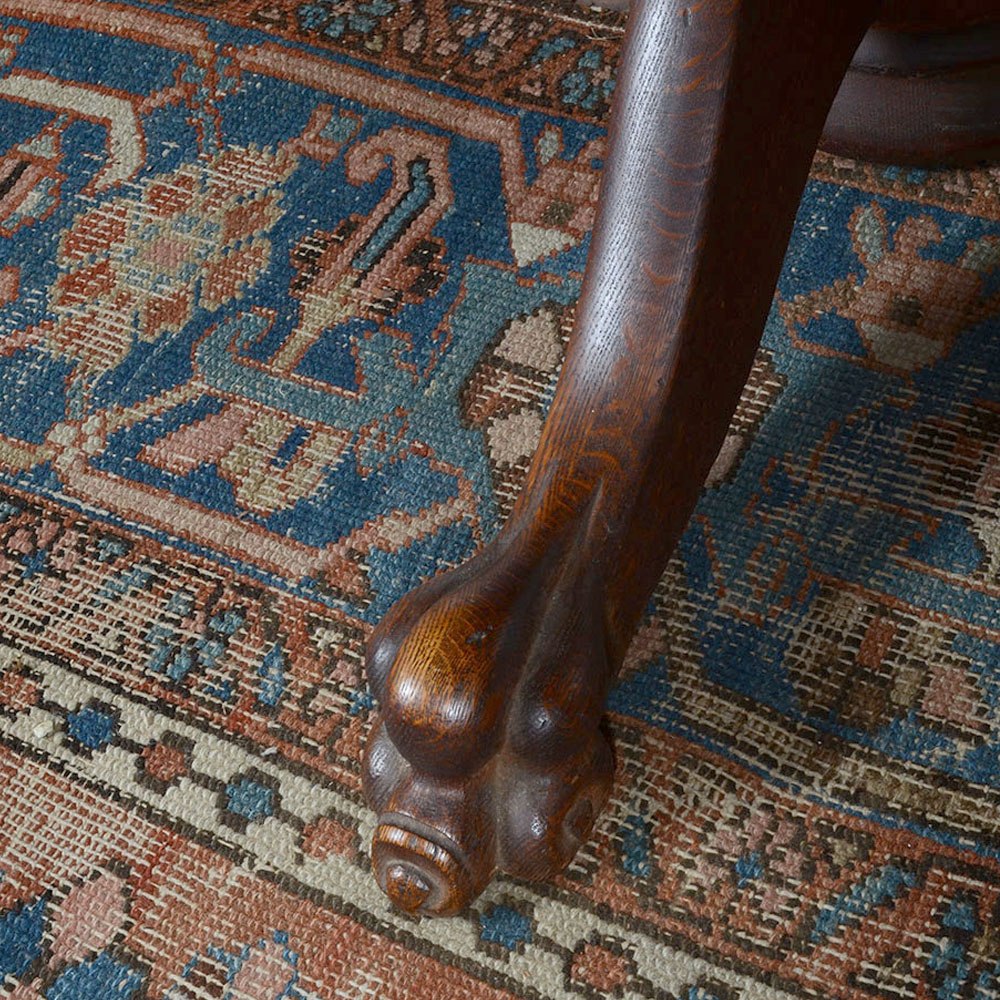 American Empire Oak Dining Table