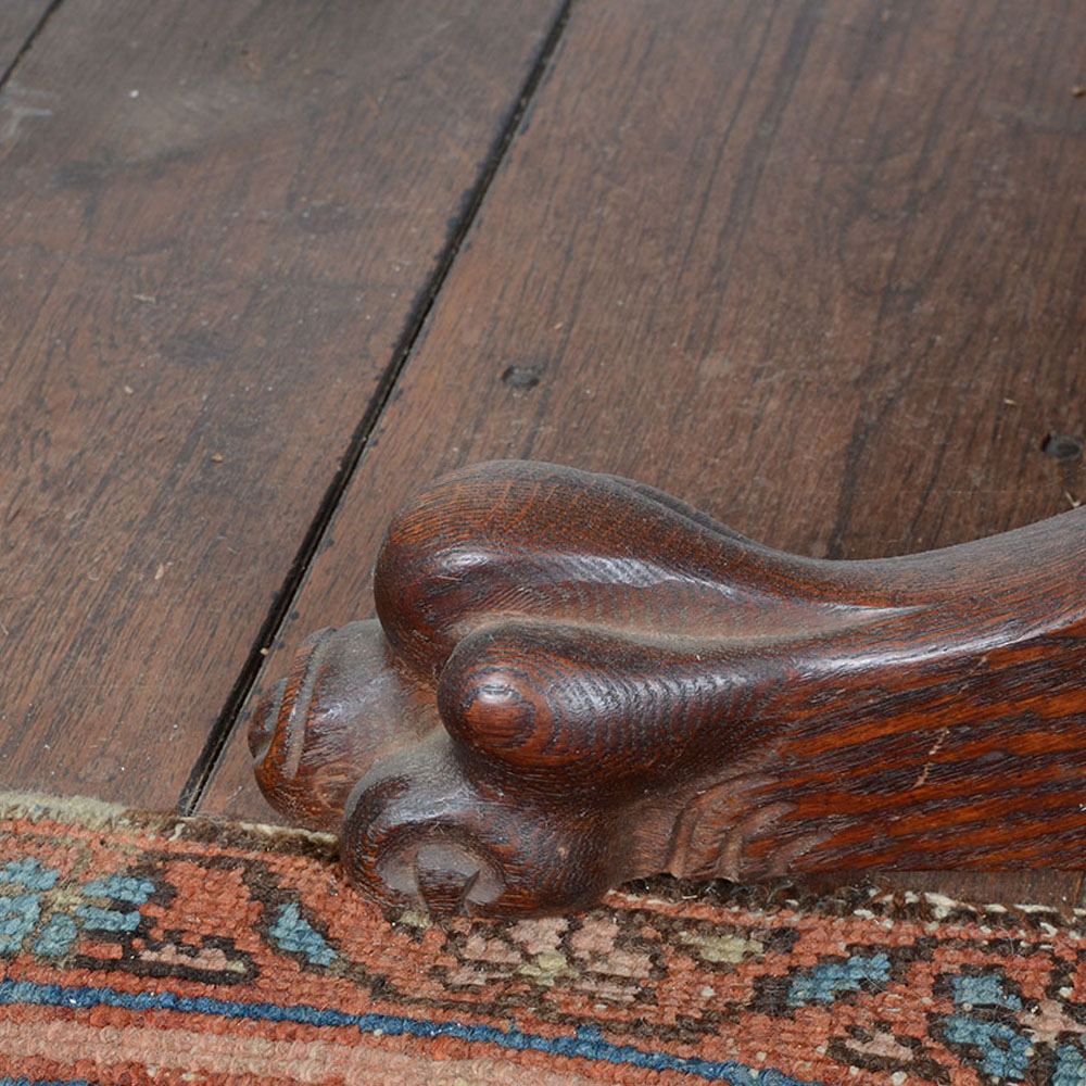 American Empire Oak Dining Table