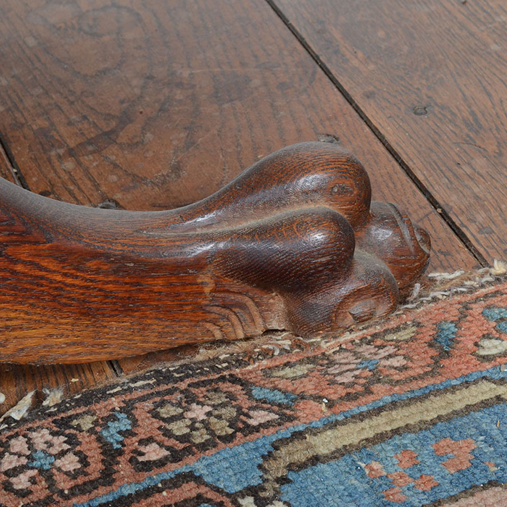 American Empire Oak Dining Table