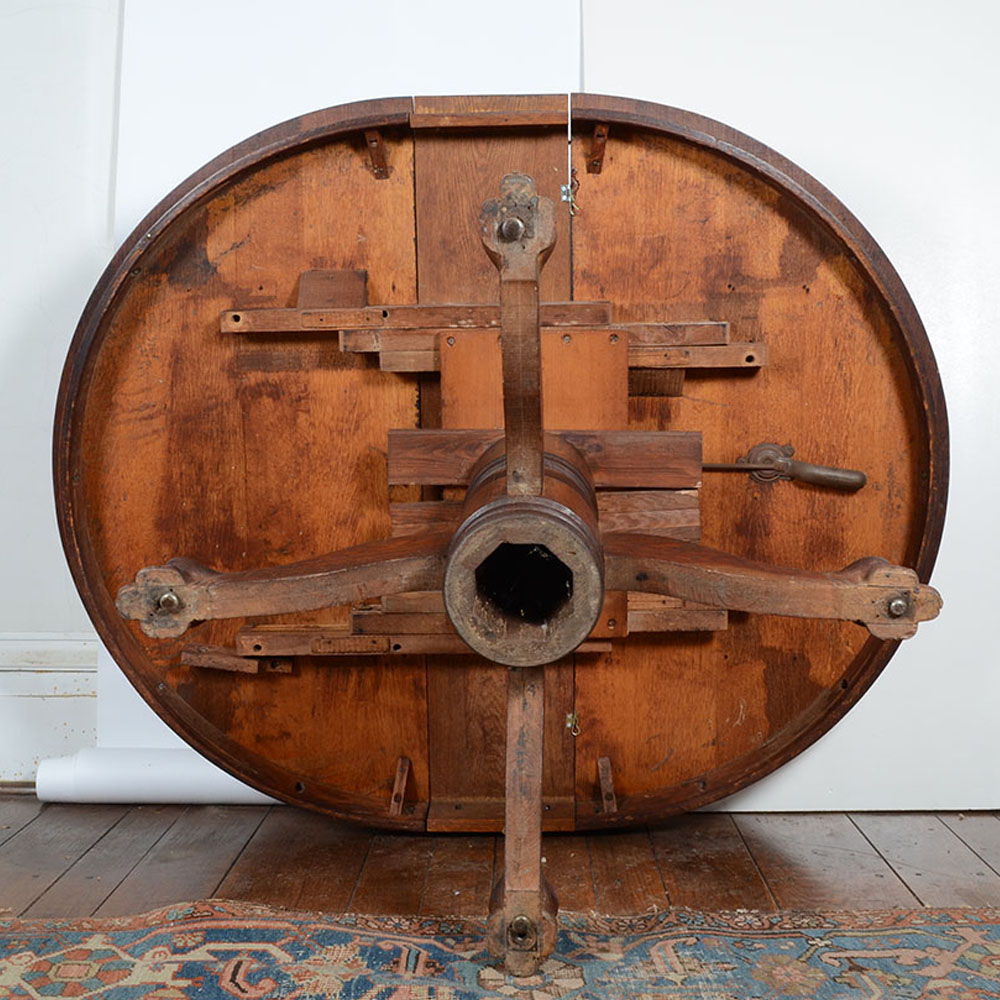 American Empire Oak Dining Table