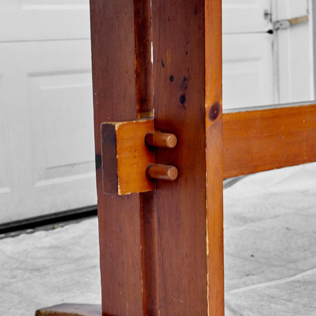 Vintage Knotty Pine Trestle Table