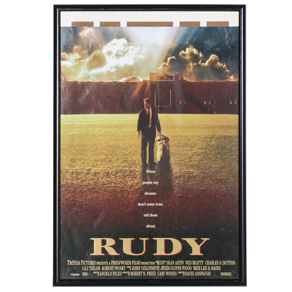 Framed "Rudy" Movie Poster