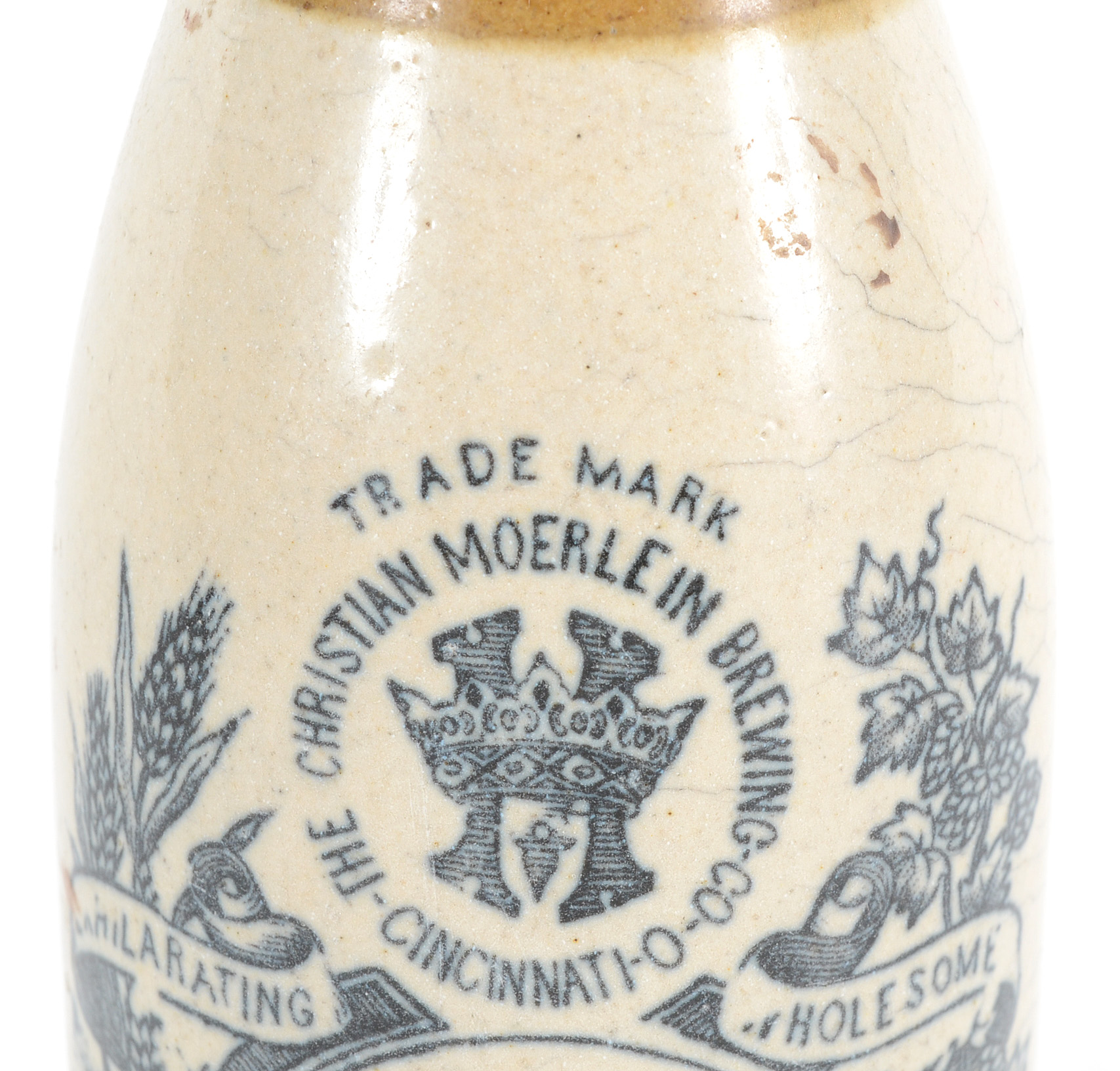 Moerlein's Old Jug-Lager Earthenware Bottle
