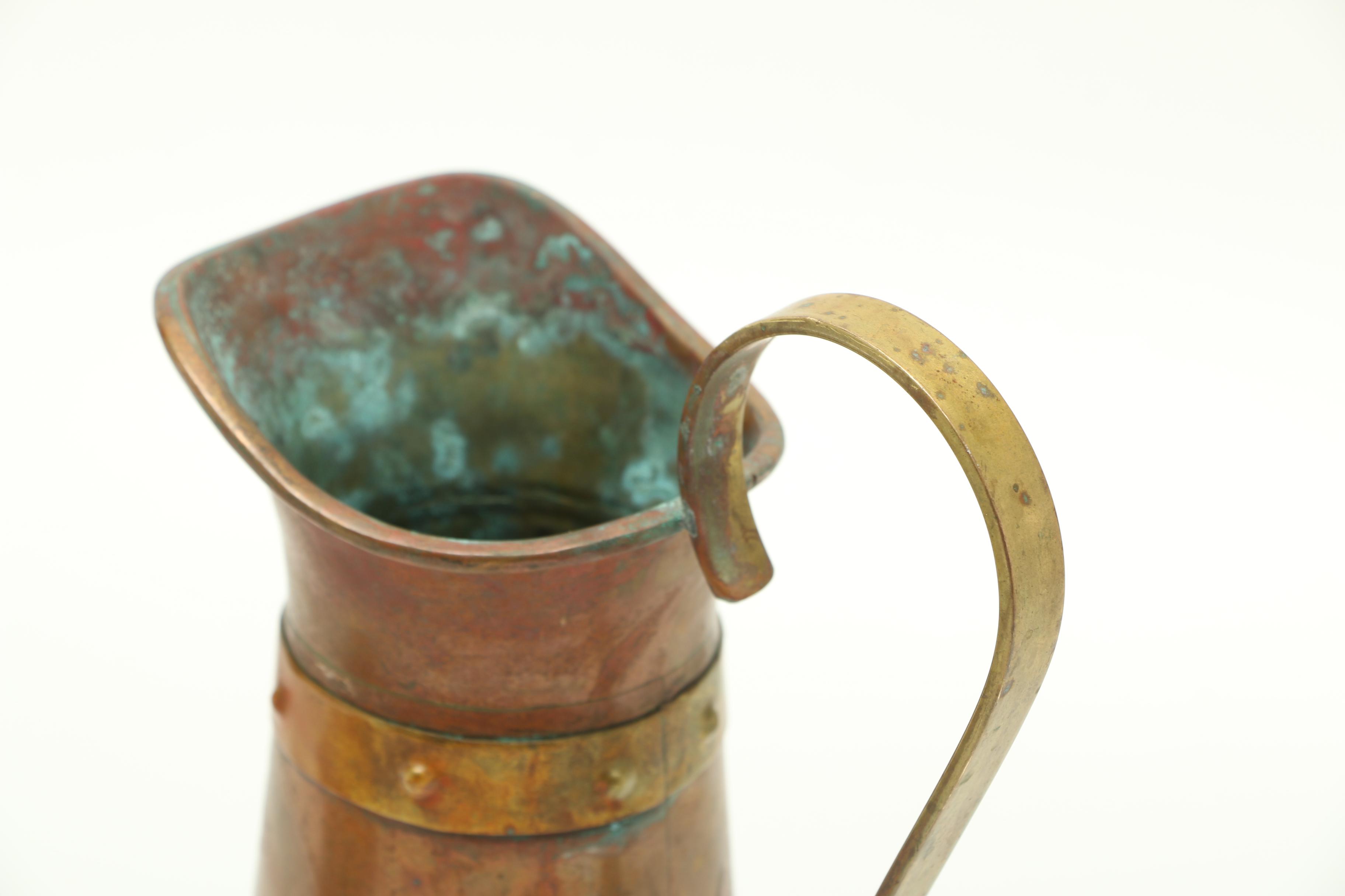 Mexican Copper Pitcher and Mugs