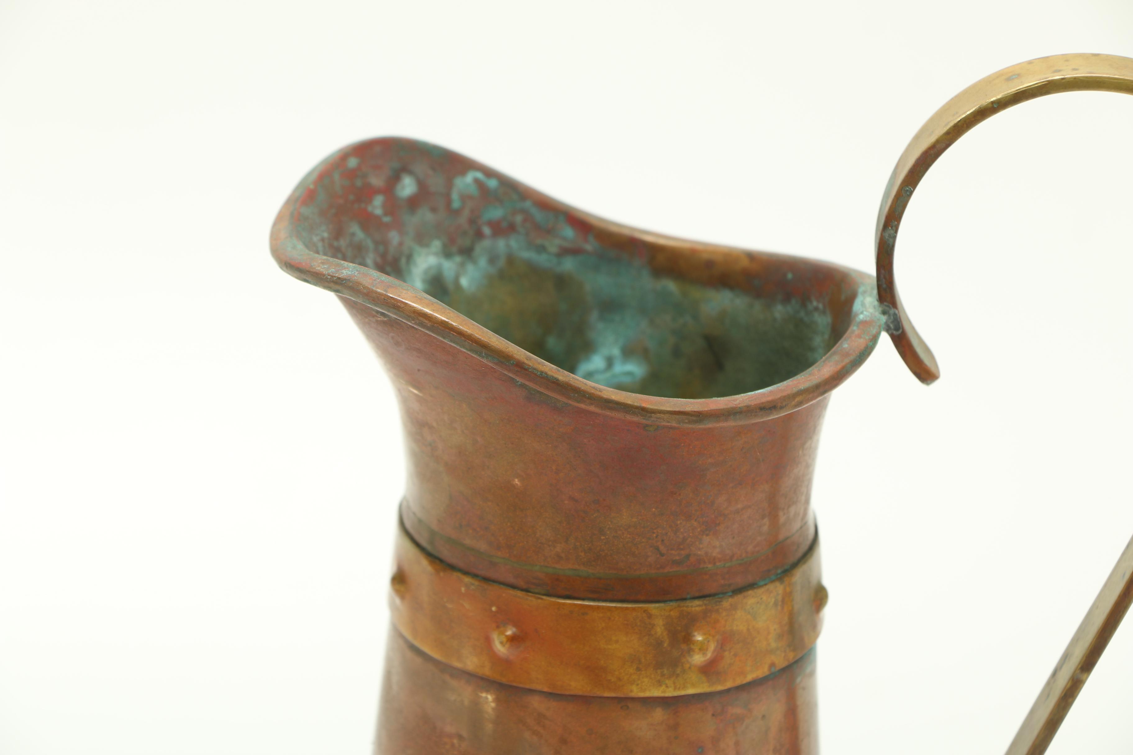 Mexican Copper Pitcher and Mugs