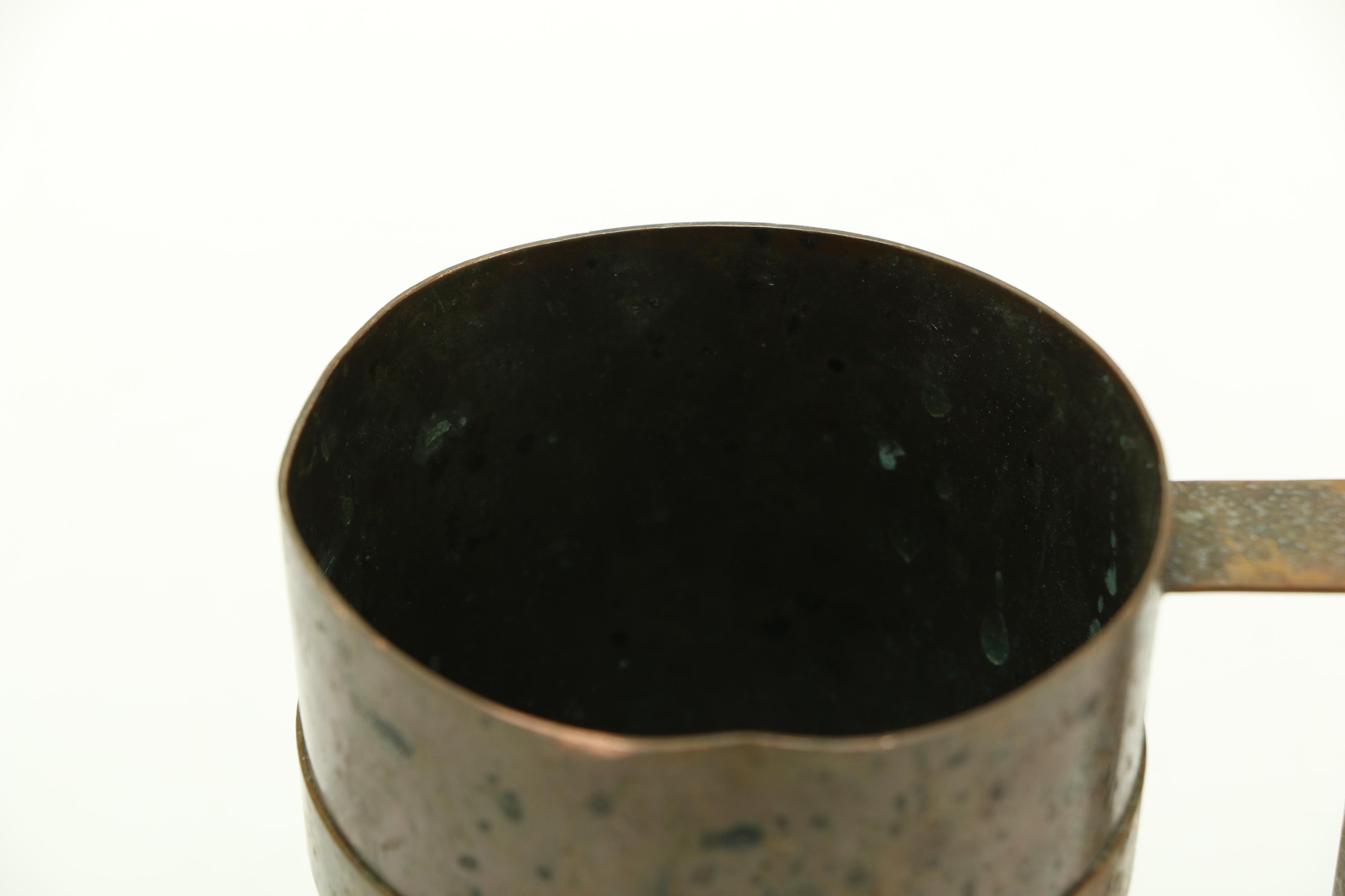 Mexican Copper Pitcher and Mugs