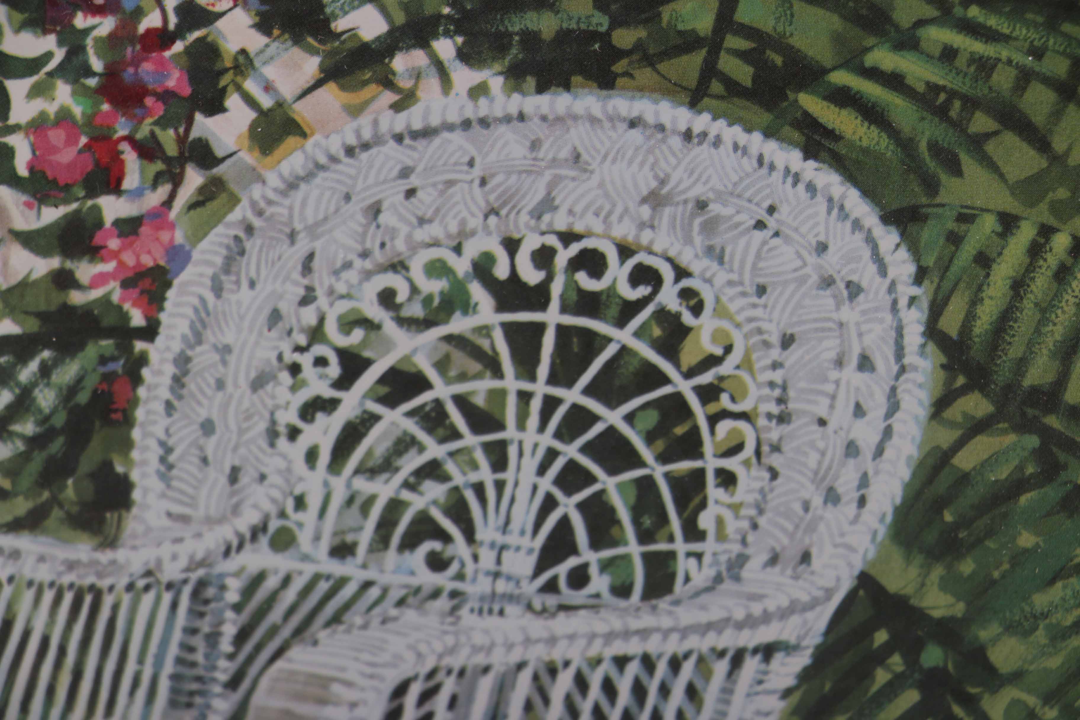 David Solomon Framed Offset Lithograph of a Garden Chair