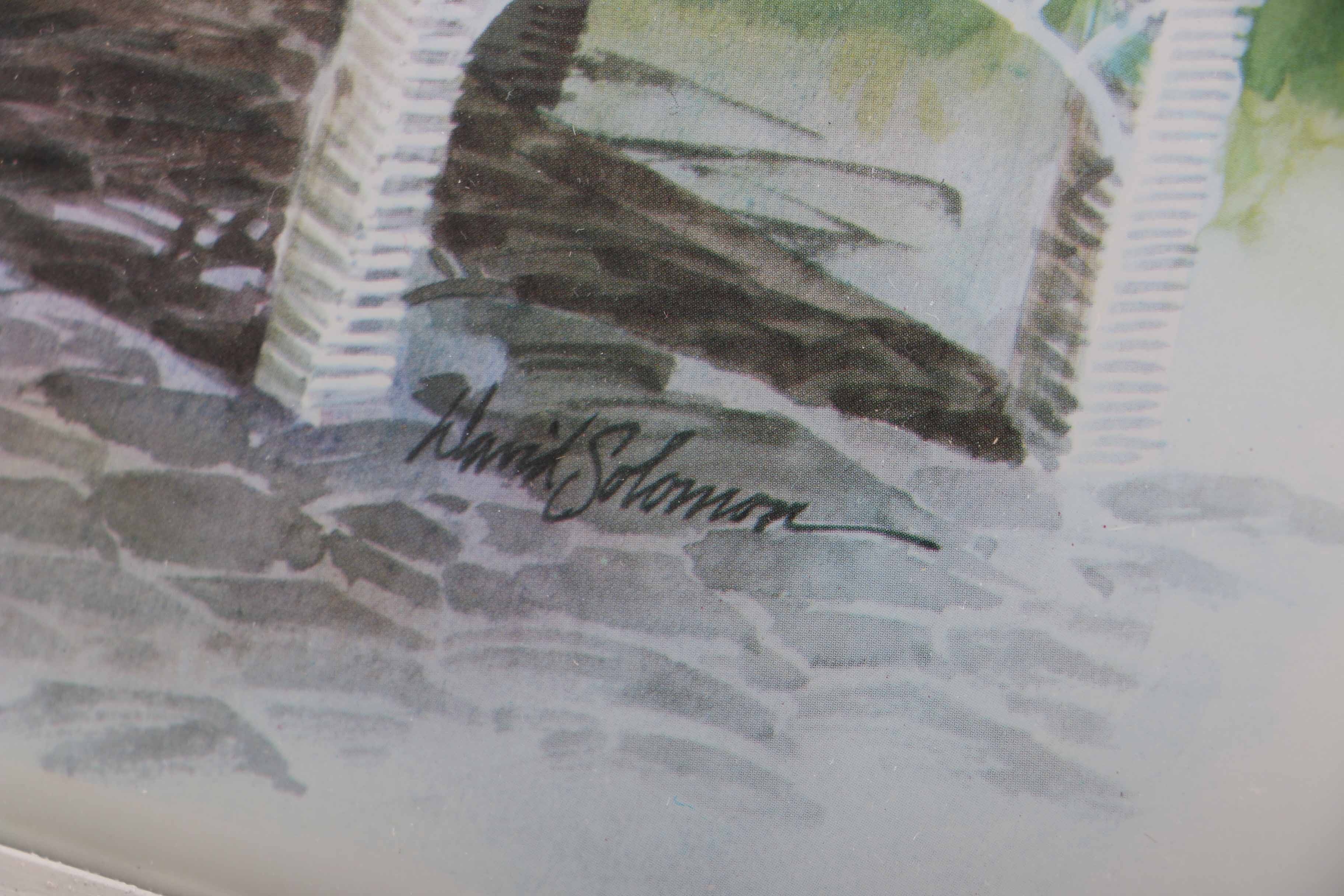 David Solomon Framed Offset Lithograph of a Garden Chair