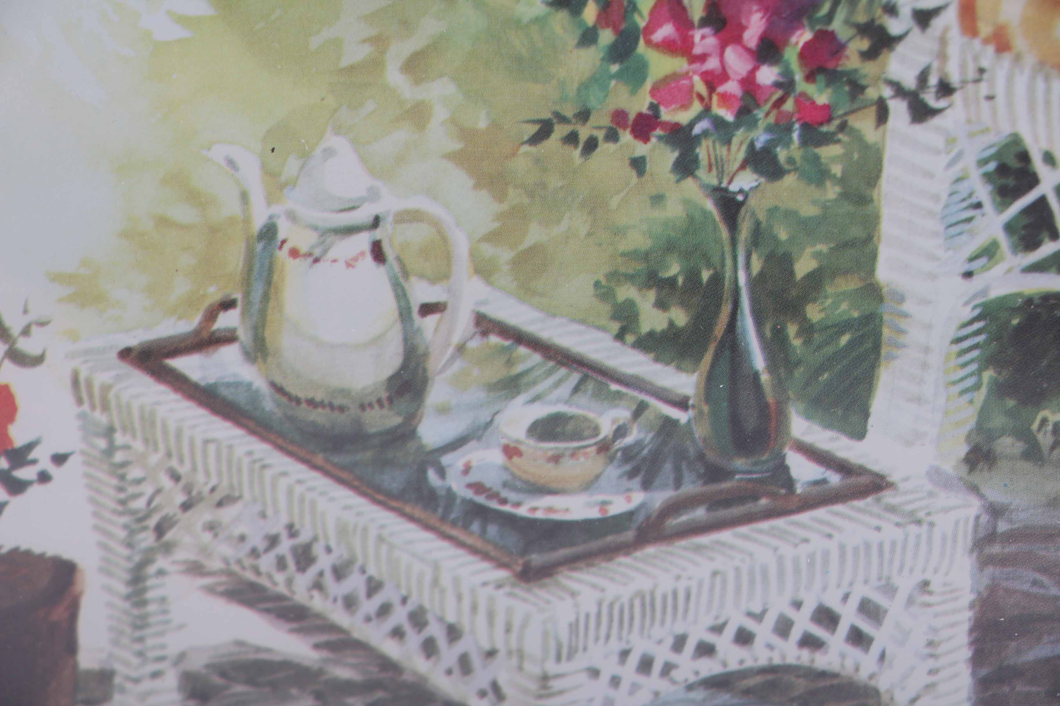 David Solomon Framed Offset Lithograph of a Garden Chair