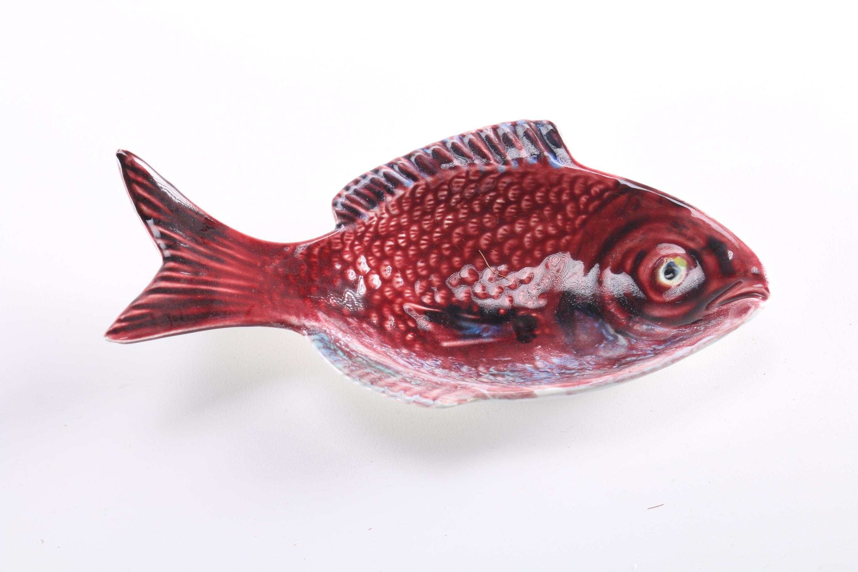 Portuguese Ceramic Fish Shaped Serving Set