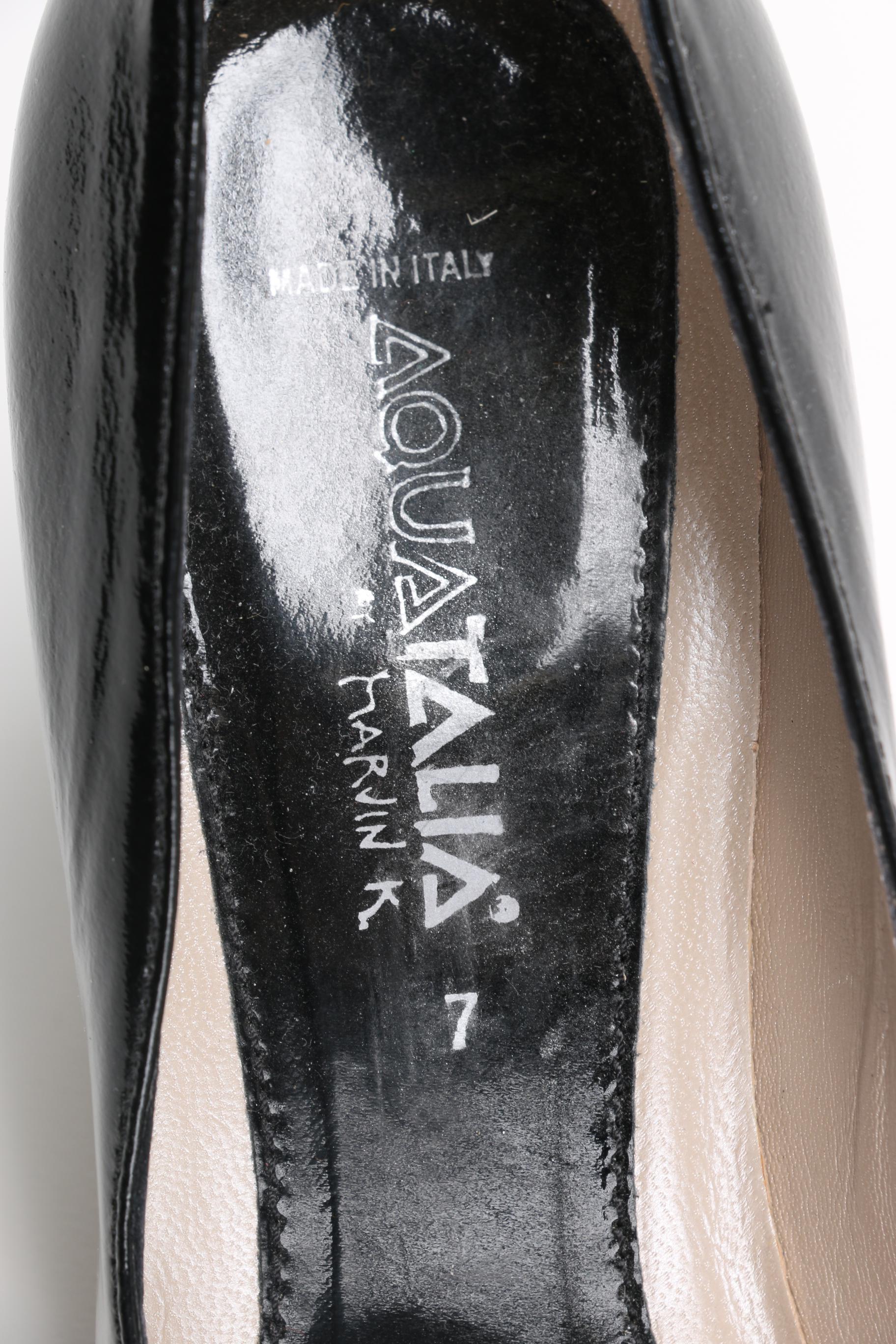 Black Patent Wedge Heels