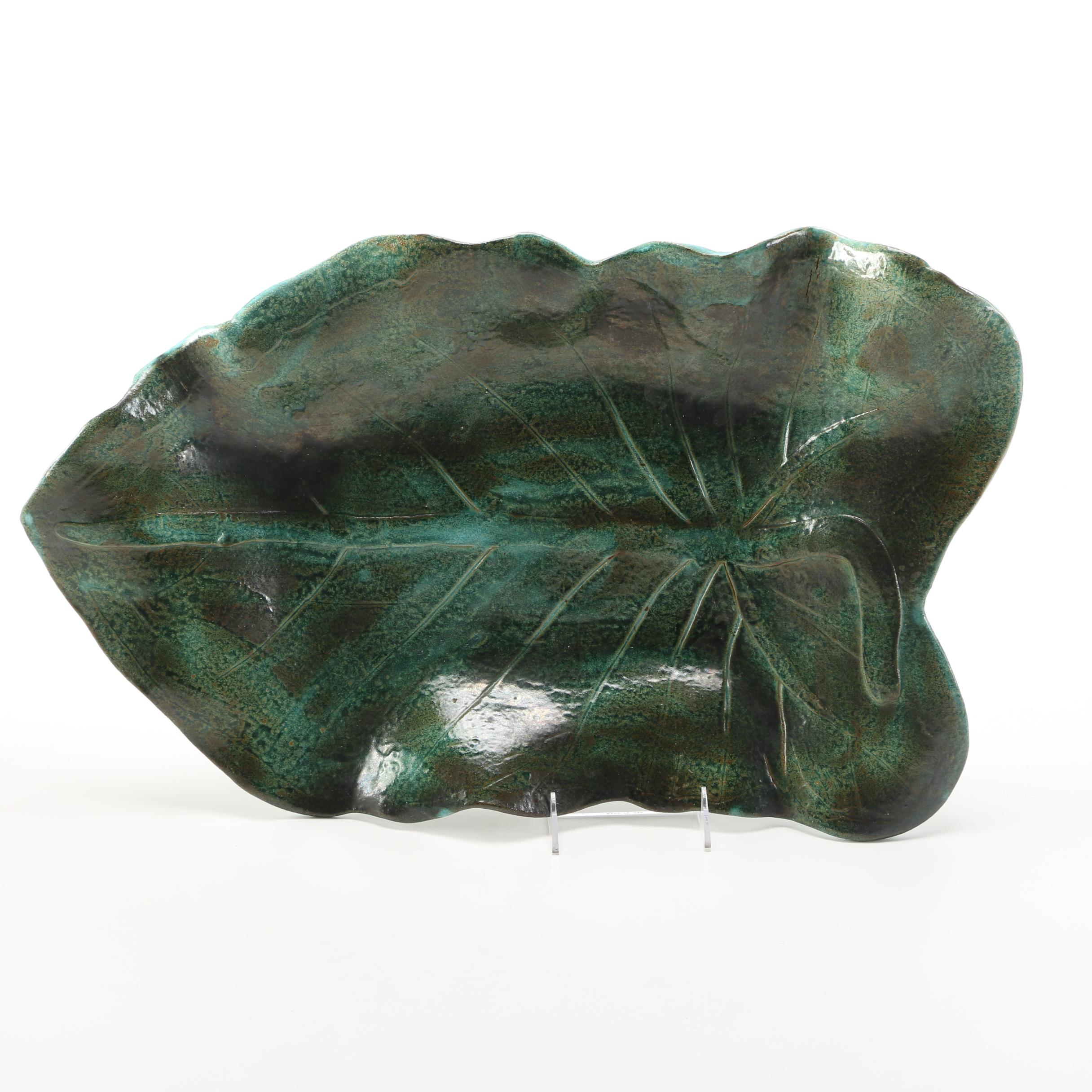 Jane Valtin Signed Handmade Leaf Plate