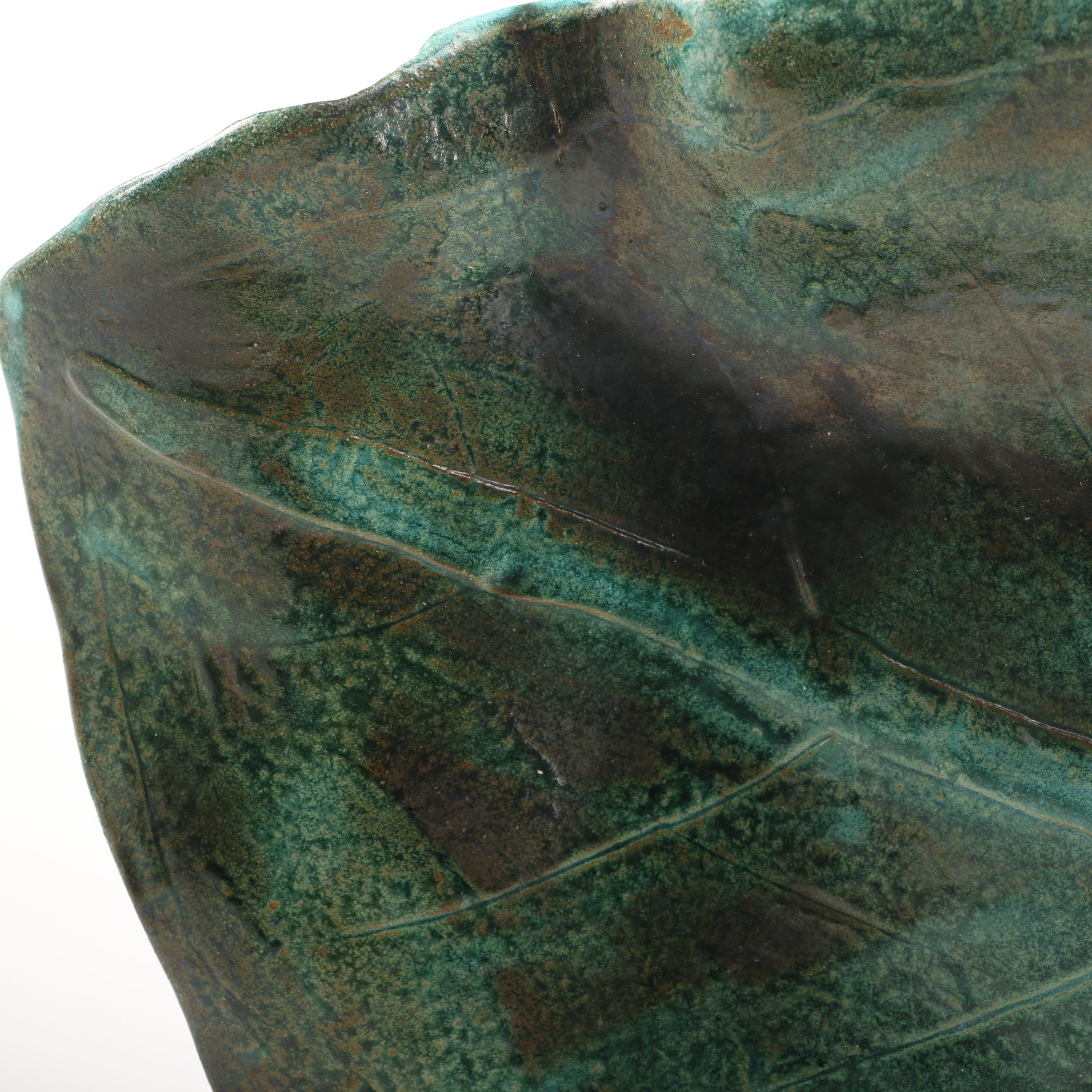 Jane Valtin Signed Handmade Leaf Plate