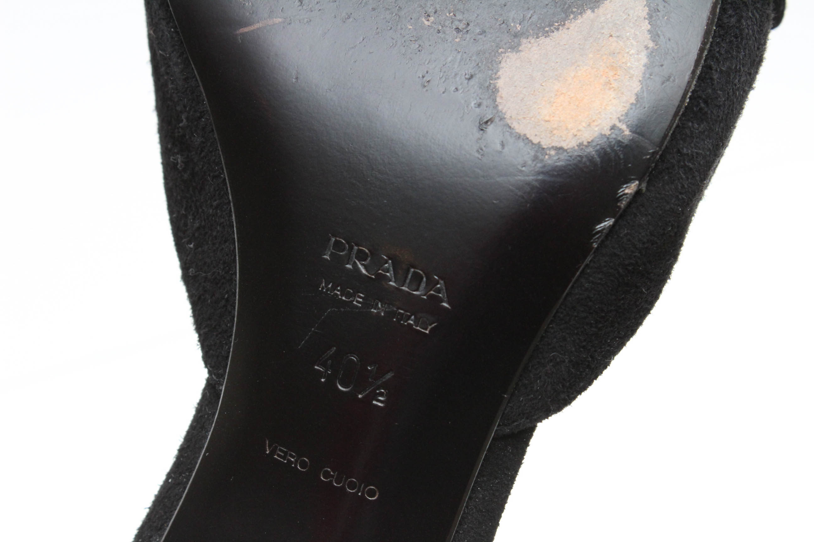 Two Pairs of Prada Black Kitten Heel Mules