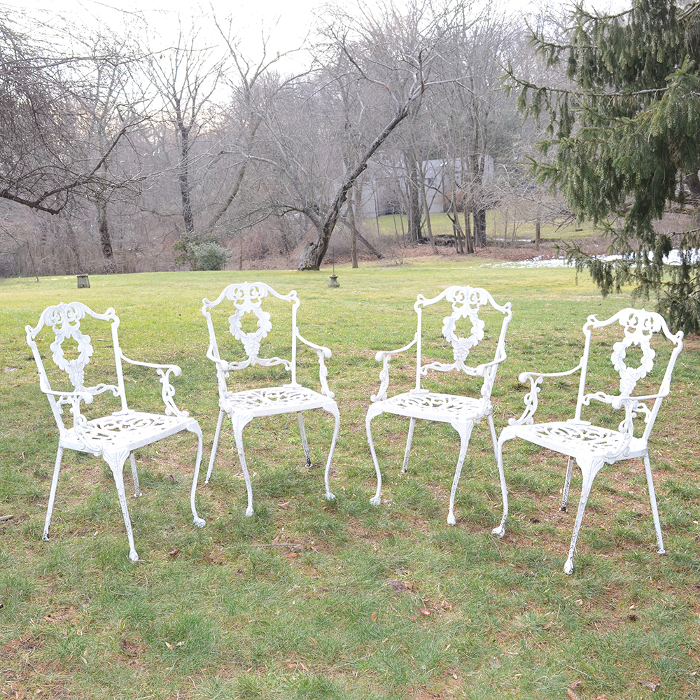 White Wrought Iron Chair Set