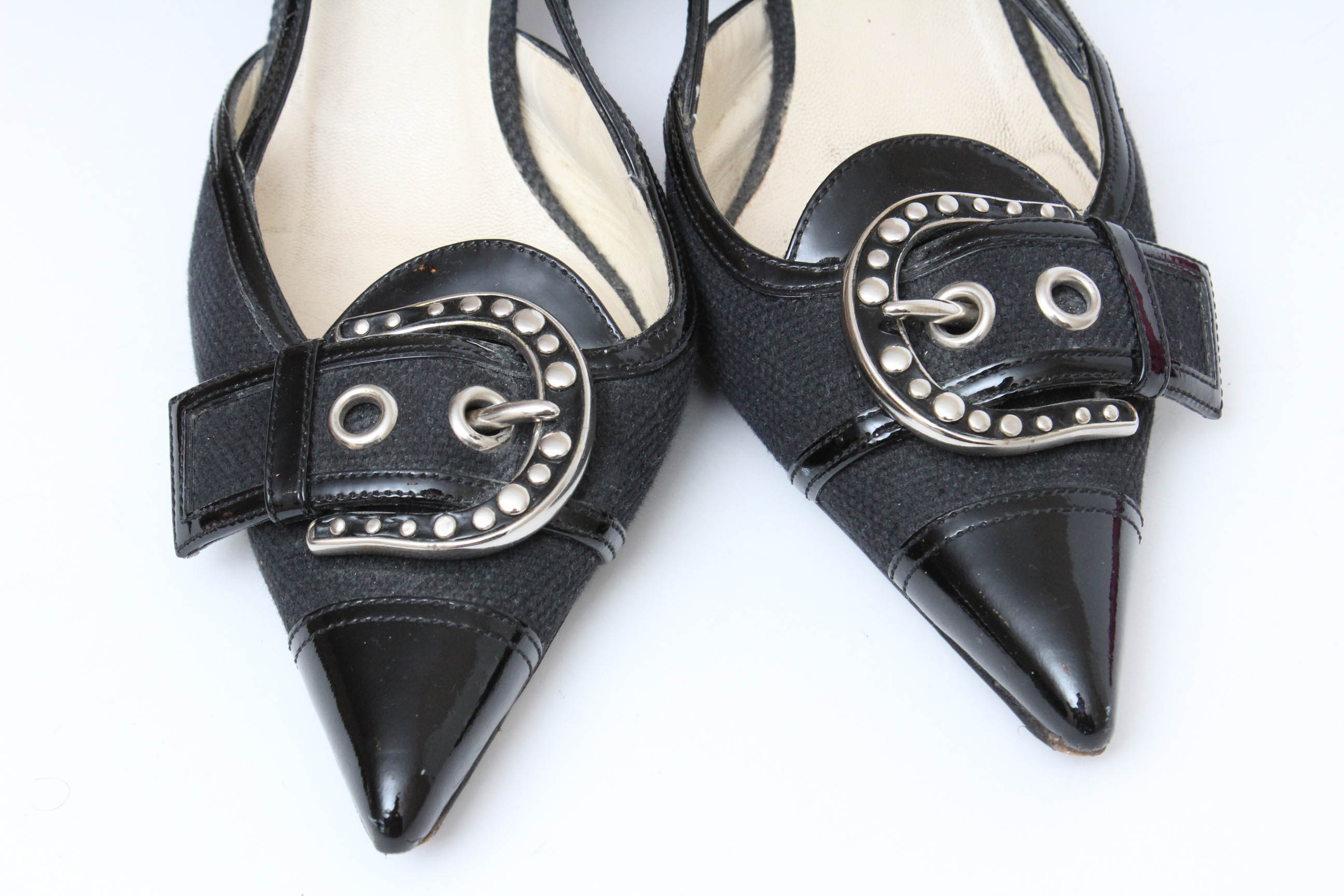 Prada Slingback Kitten Heel Pumps, Size 40