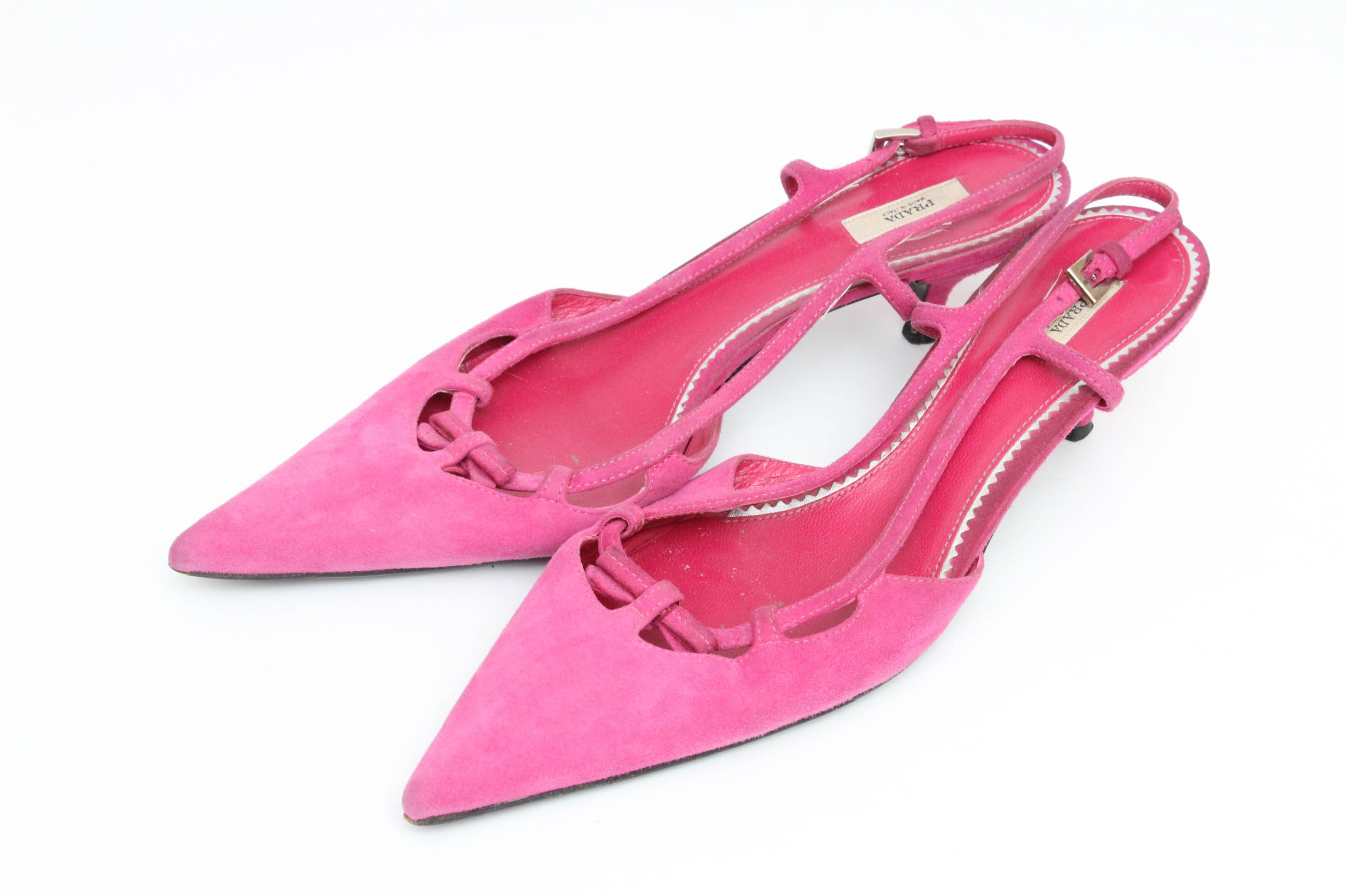Prada Slingback Kitten Heel Pumps, Size 40