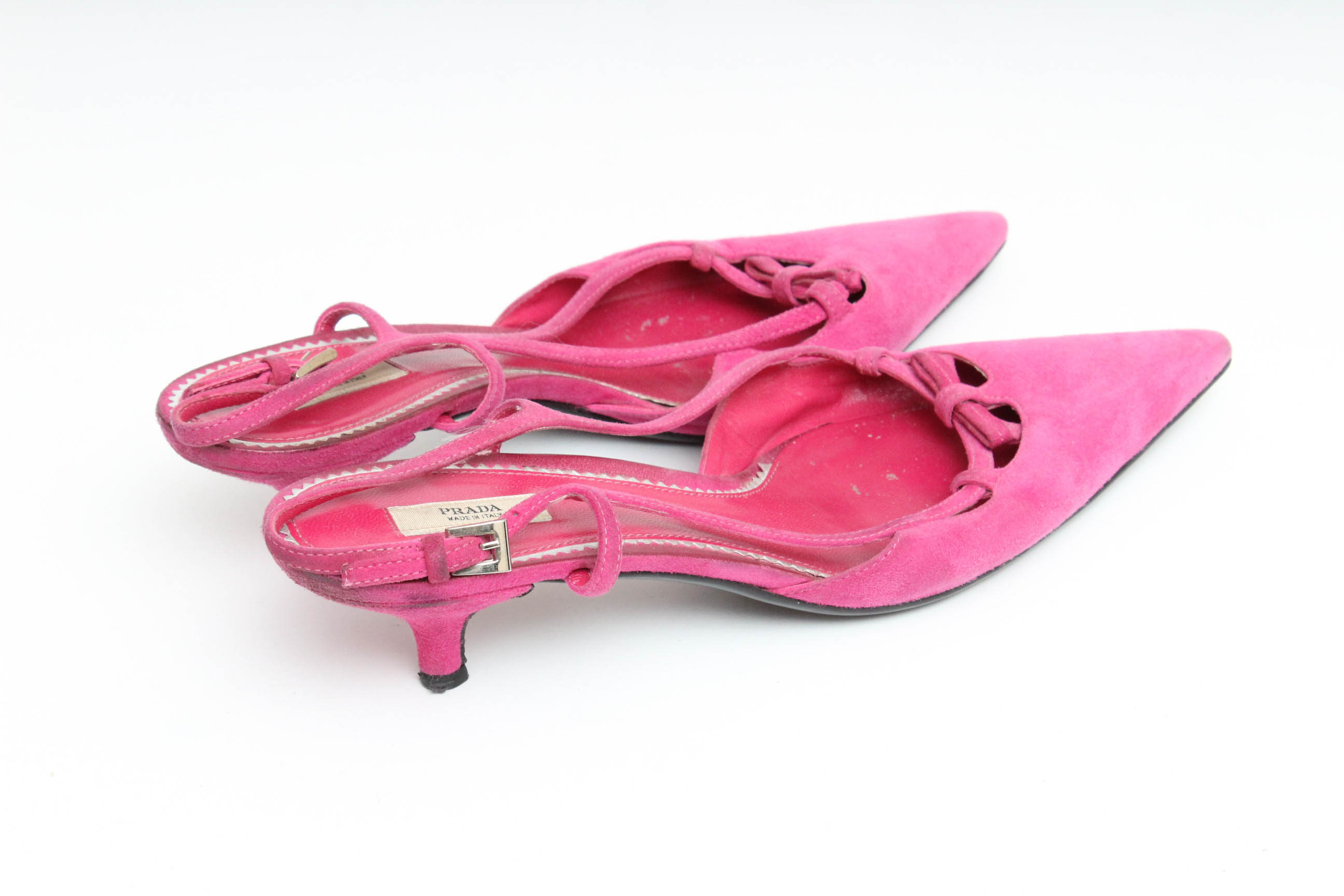 Prada Slingback Kitten Heel Pumps, Size 40