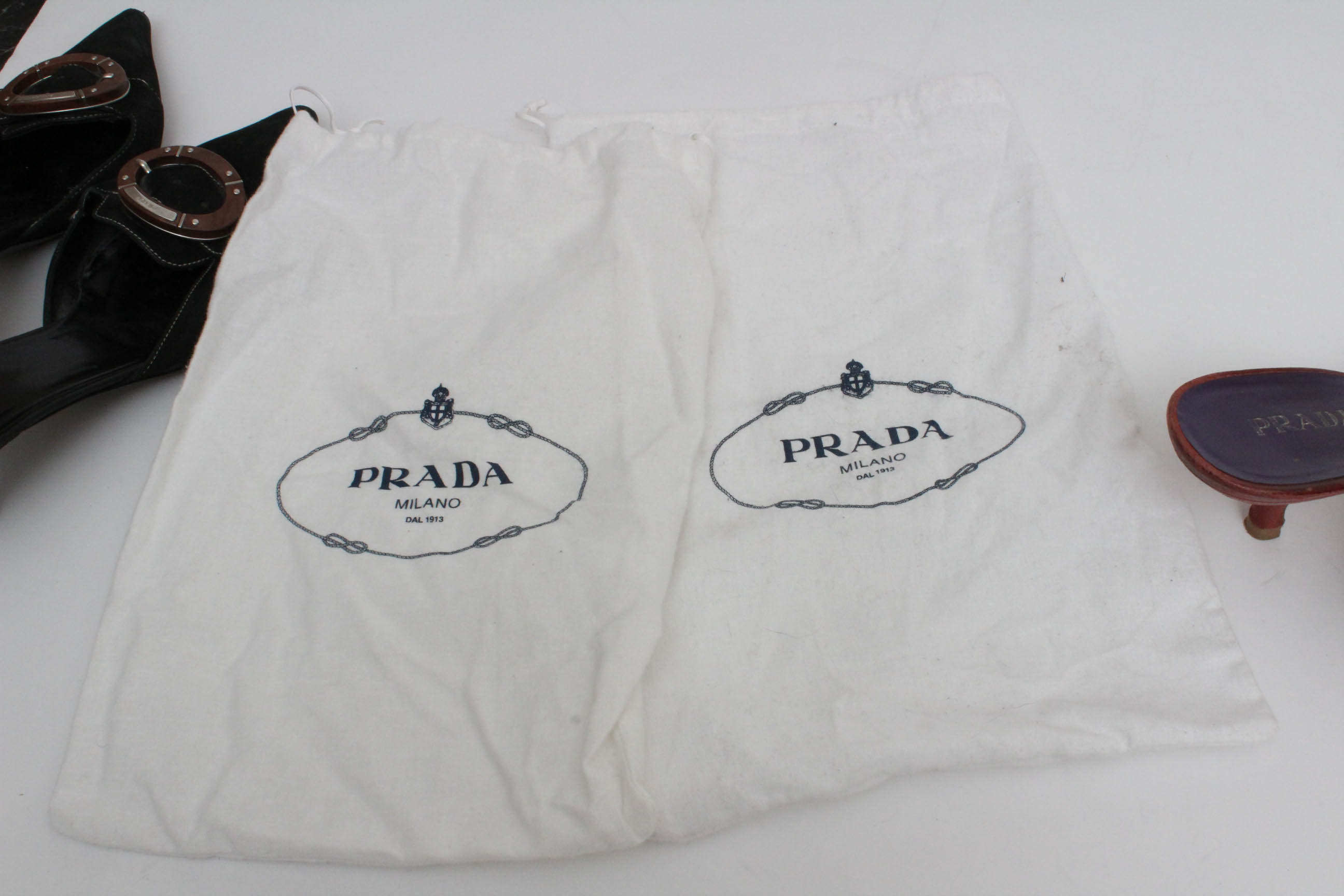 Prada Leather Kitten Heel Mules