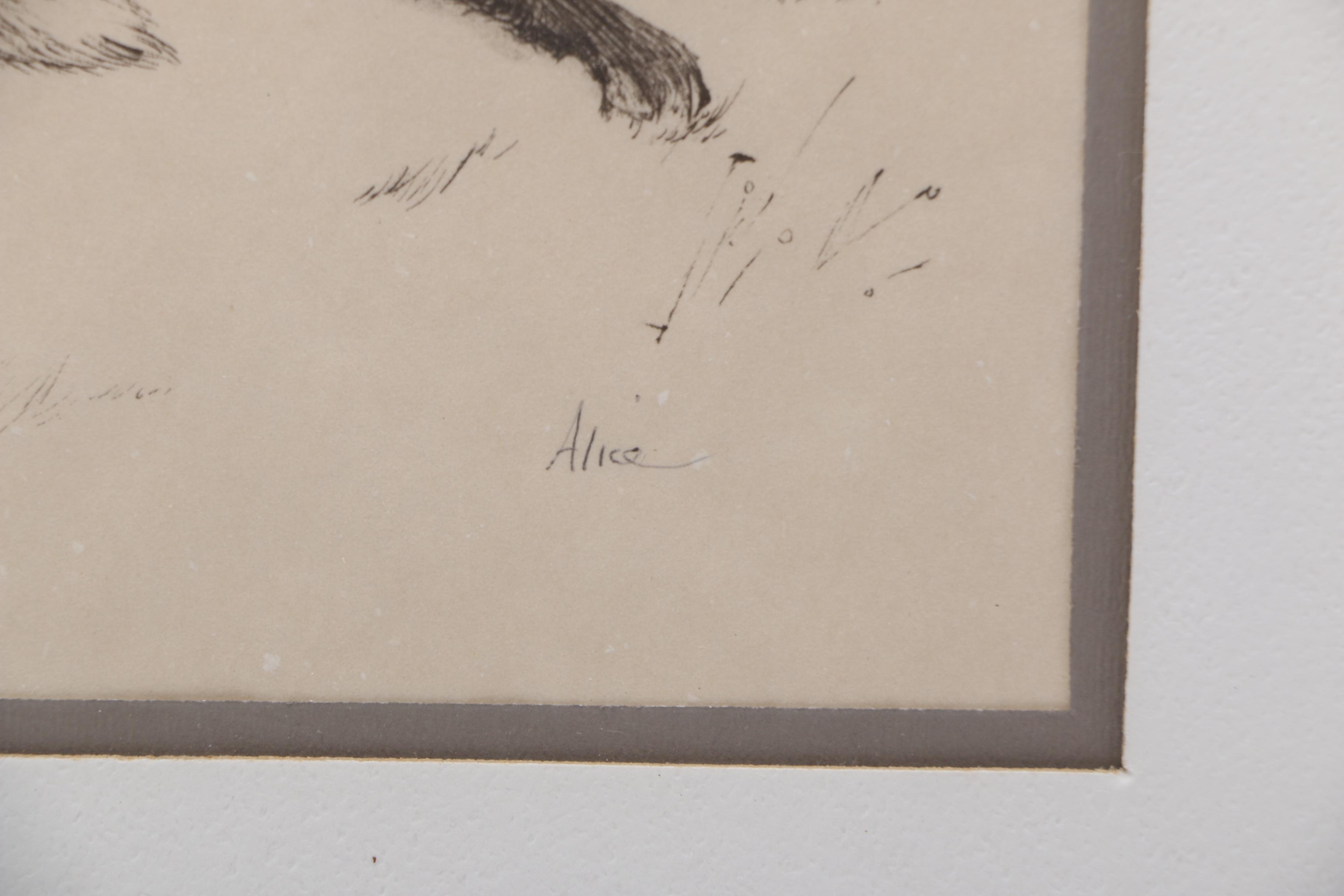 Alice Haybron Offset Lithograph "Foxes"