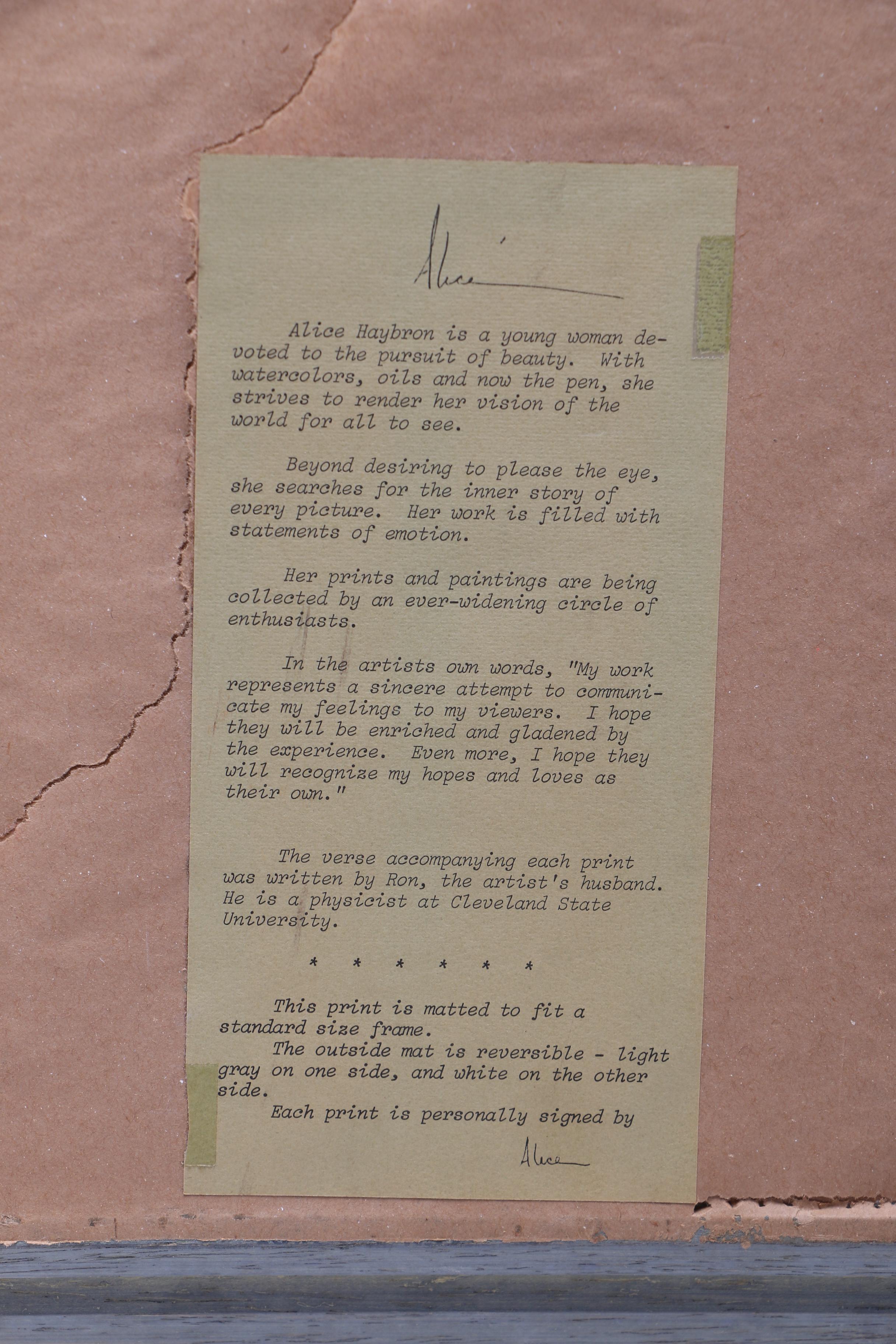 Alice Haybron Offset Lithograph "Foxes"