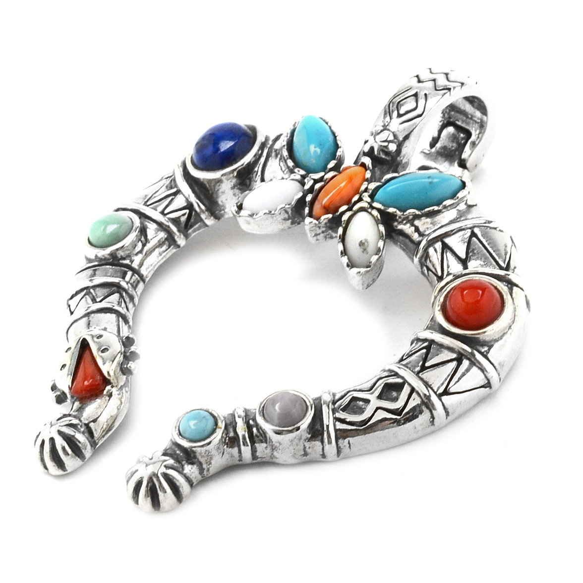 Carolyn Pollack Relios Veronica Dine Sterling Silver Multi-Color Stone Naja Pendant