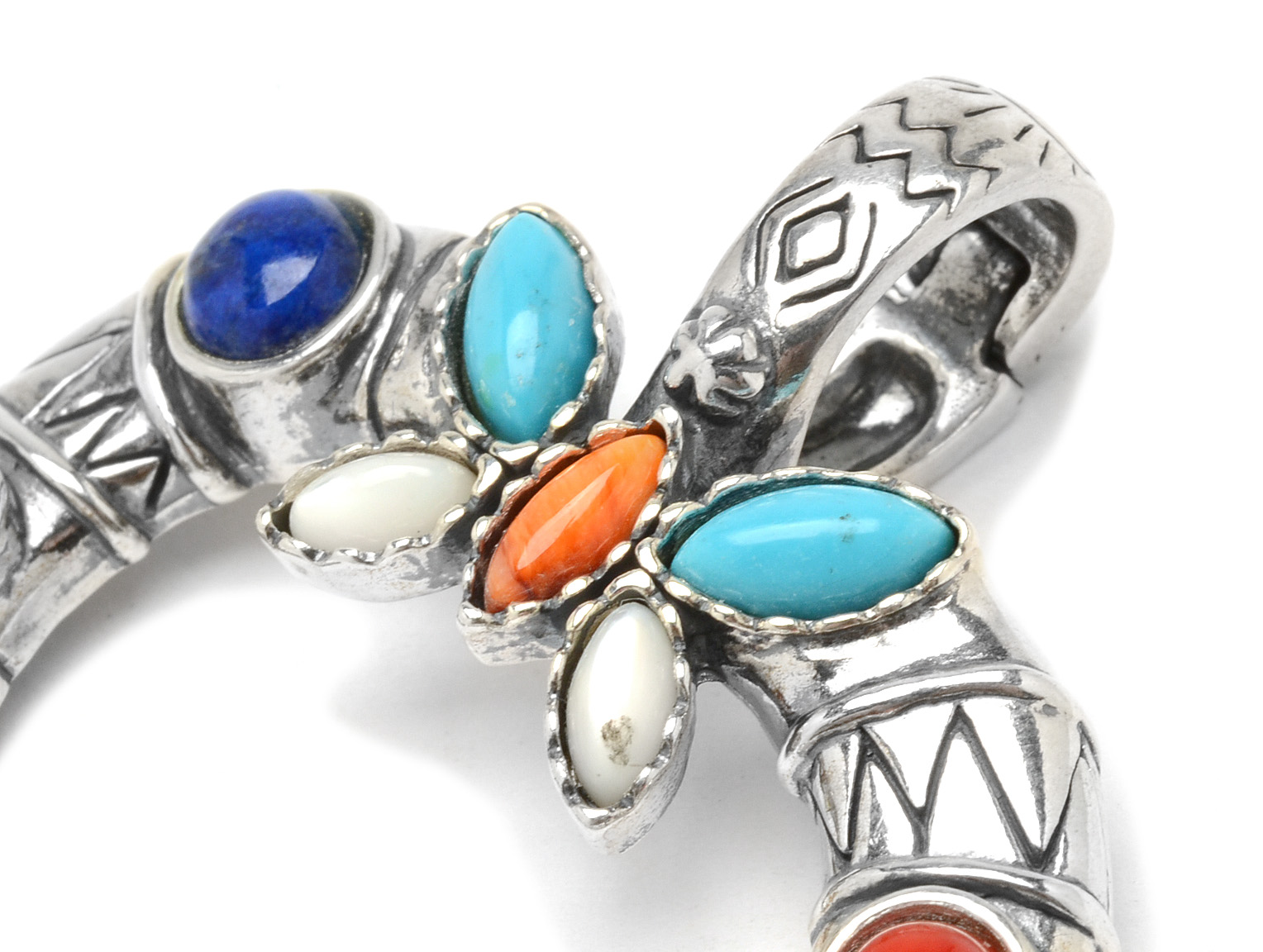 Carolyn Pollack Relios Veronica Dine Sterling Silver Multi-Color Stone Naja Pendant