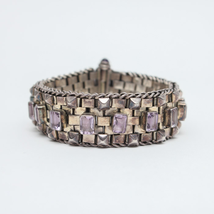 Sterling Silver and Amethyst Bracelet