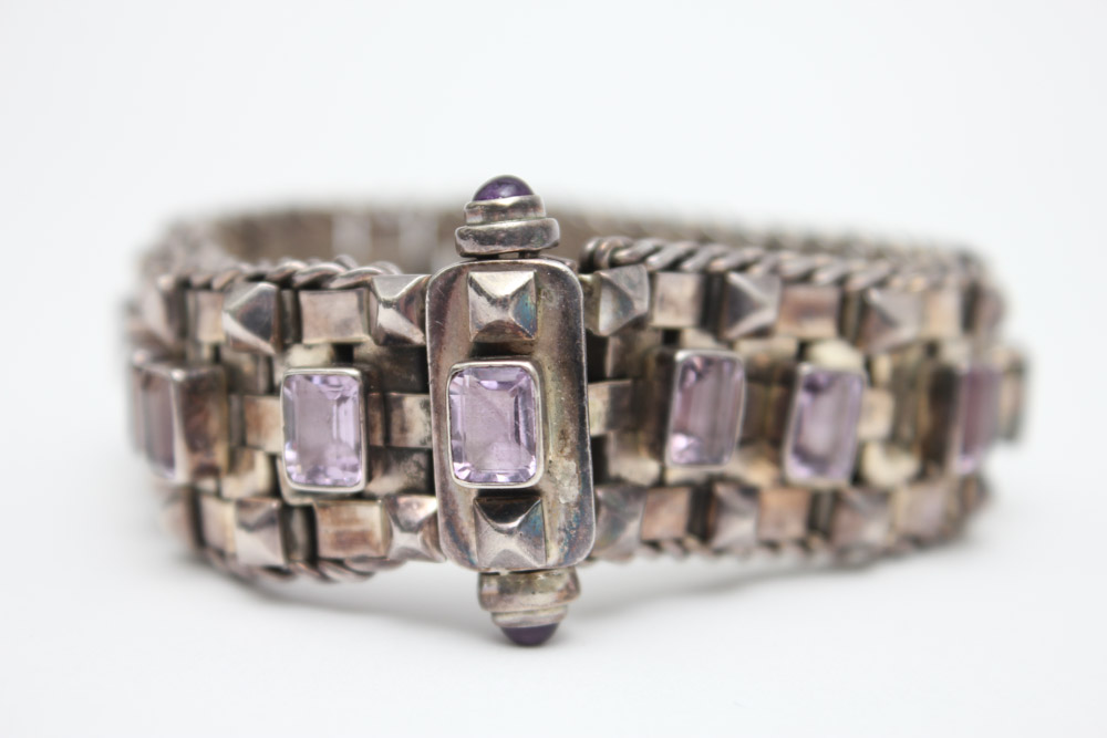 Sterling Silver and Amethyst Bracelet