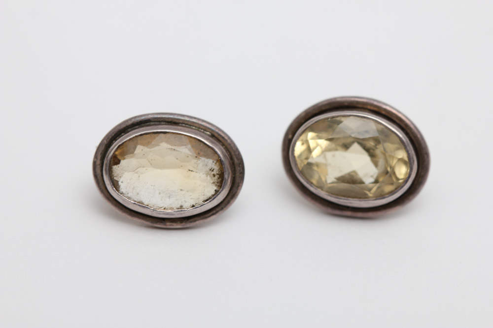 Sterling Silver and Citrine Bracelet and Earring Set