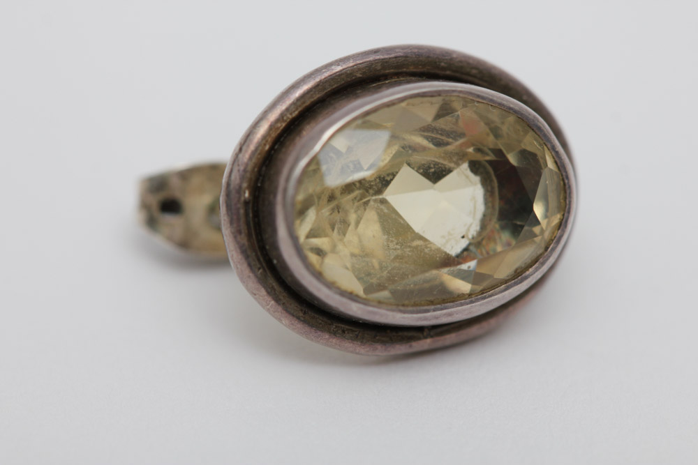 Sterling Silver and Citrine Bracelet and Earring Set