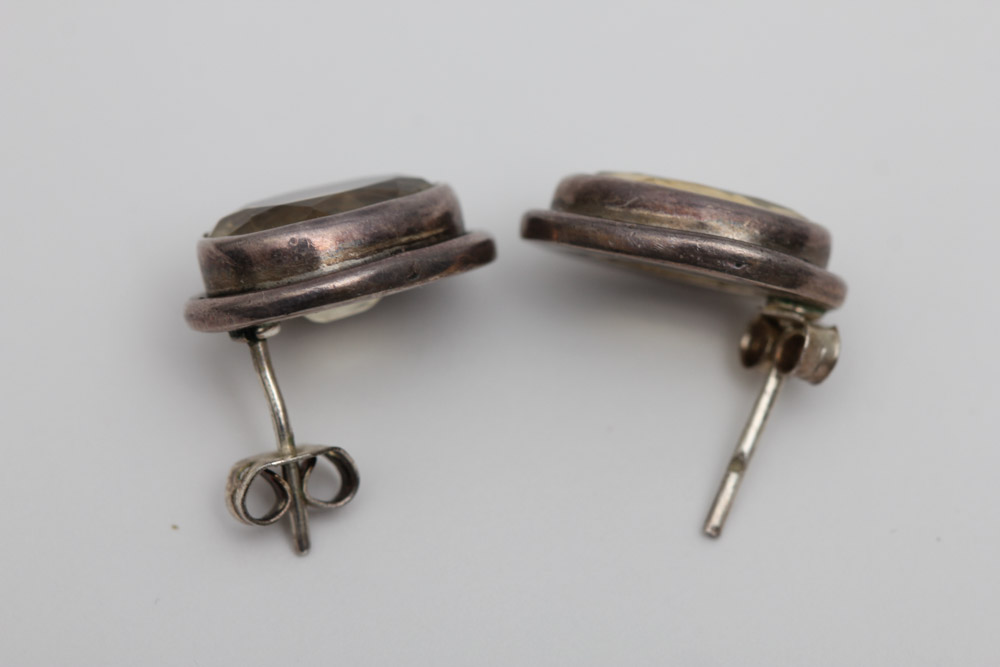 Sterling Silver and Citrine Bracelet and Earring Set