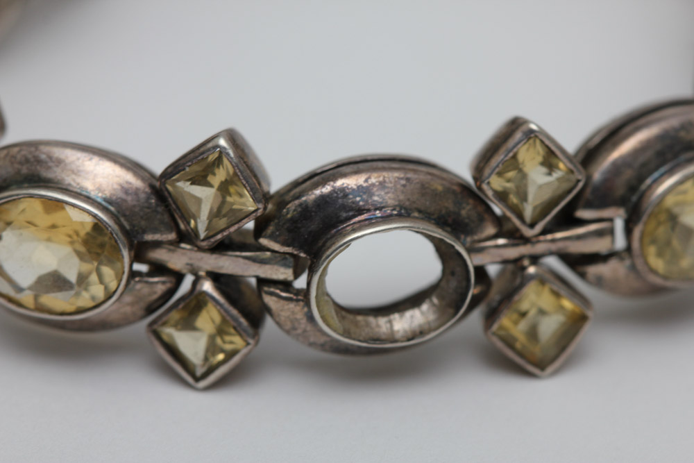 Sterling Silver and Citrine Bracelet and Earring Set