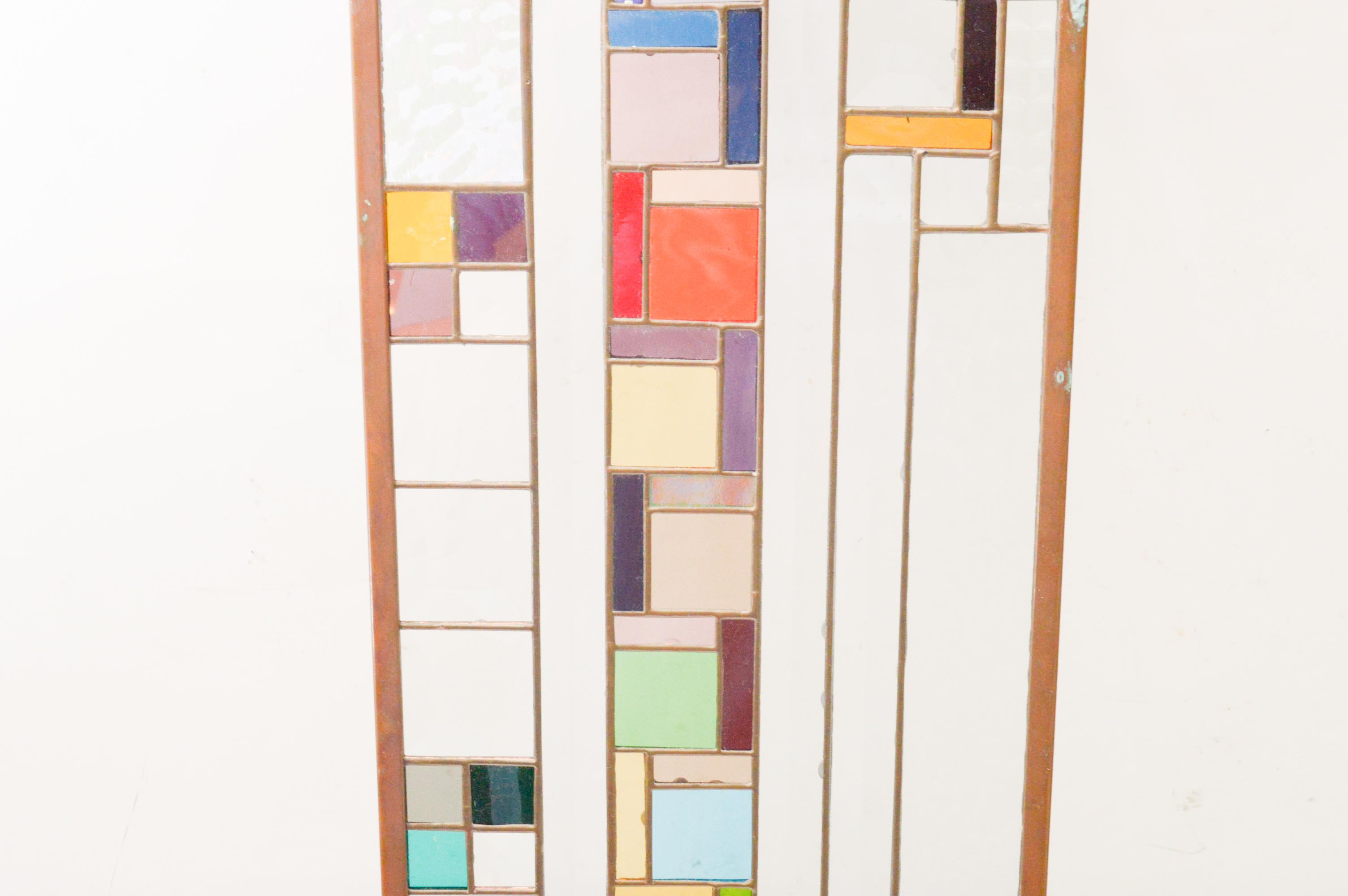 Arts and Crafts Style Stained Glass Panel