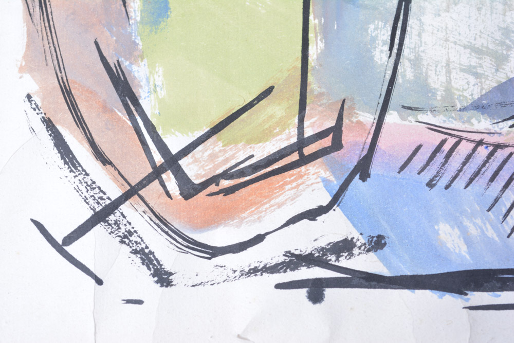 Unframed Howard Goodson Watercolor of Reclining Figure