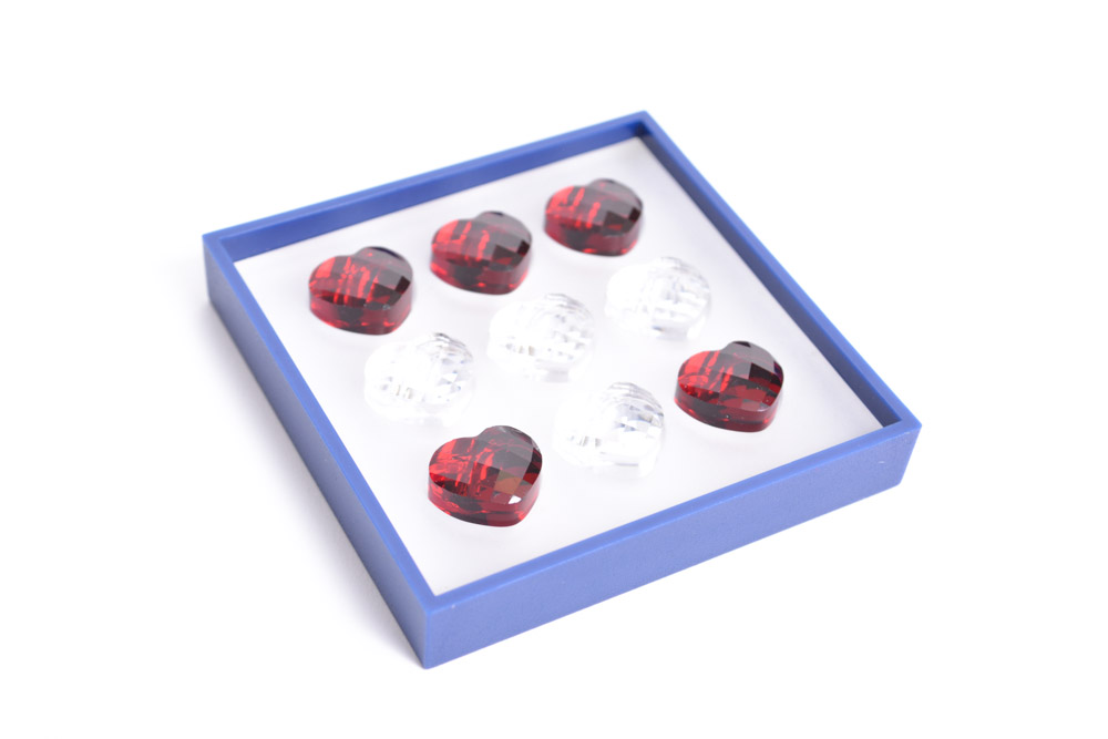Swarovski Crystal Heart Tic Tack Toe Game