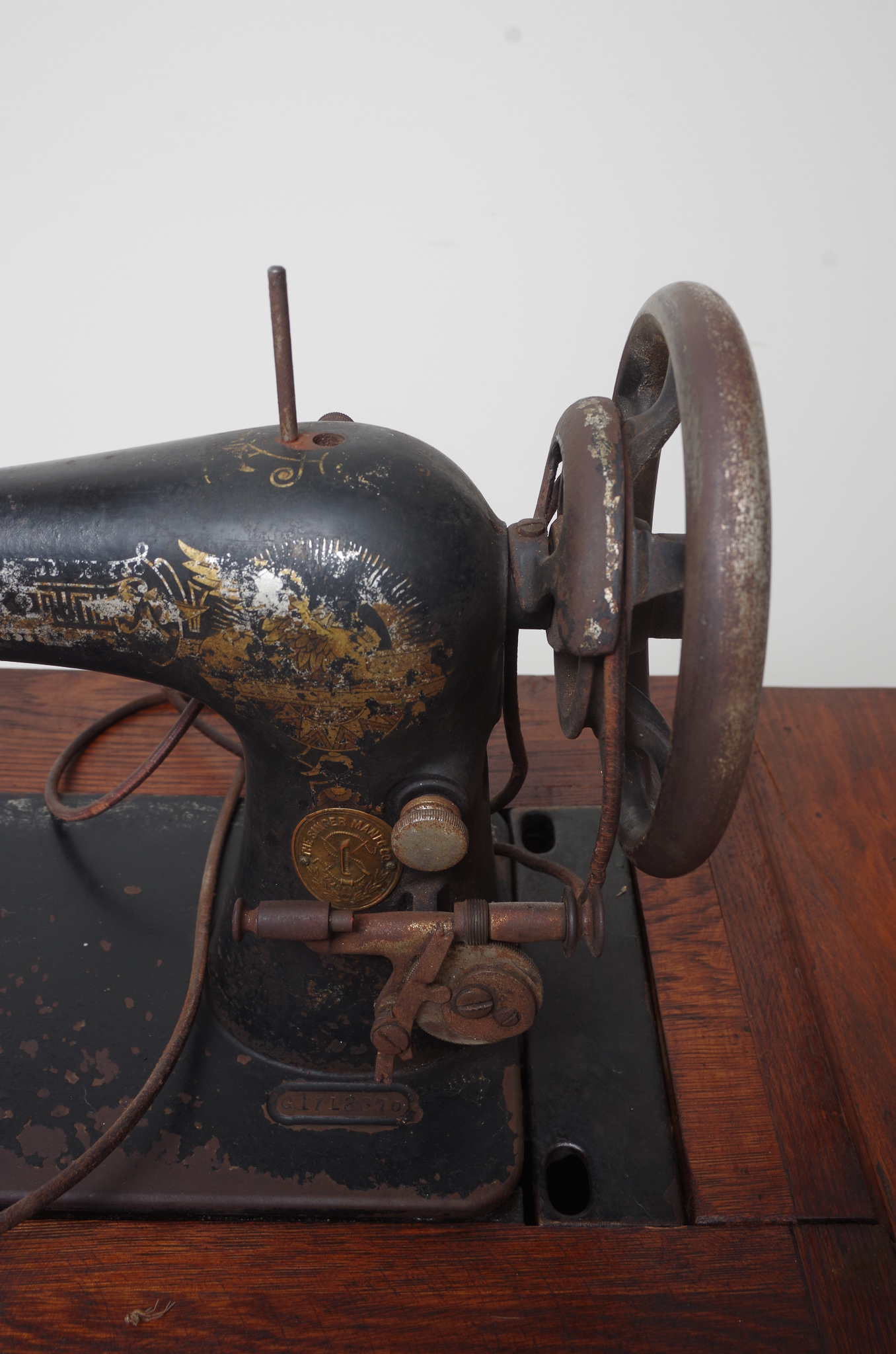 Singer Sewing Machine Table in Cast Iron Base