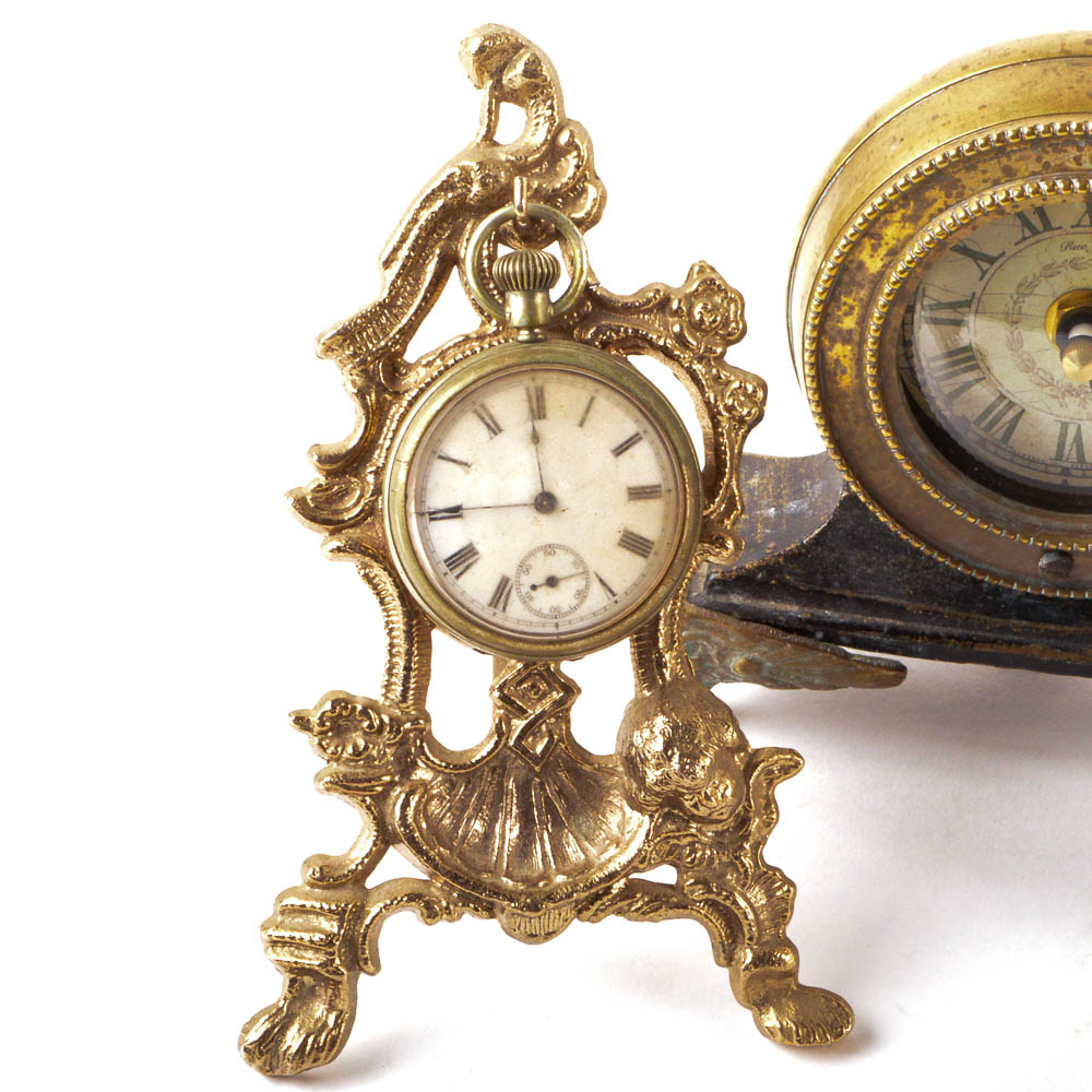 Vintage Metal and Gold Tone Clock Collection