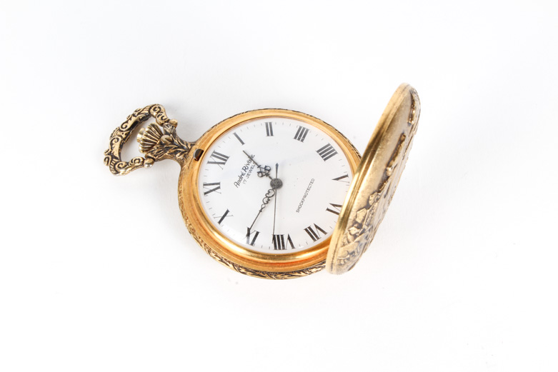 Vintage Andre Rivalle Embossed Pocket Watch