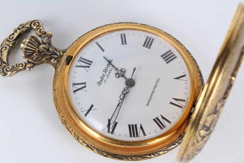Vintage Andre Rivalle Embossed Pocket Watch