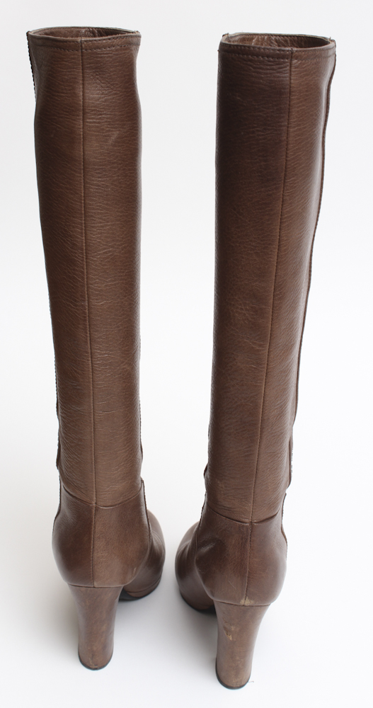 Prada Tall Brown Leather Boots