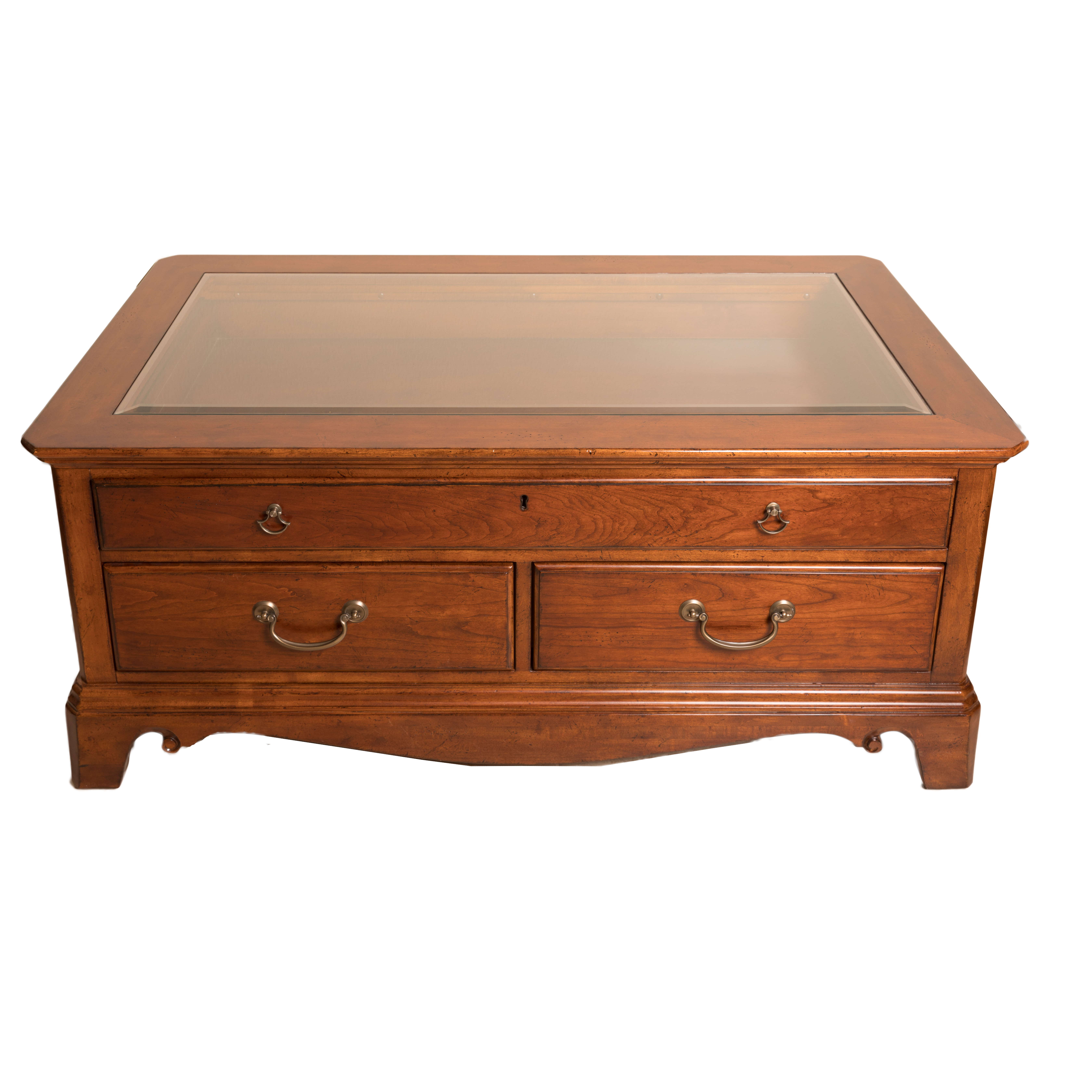 Thomasville Coffee Table With Glass Display Top