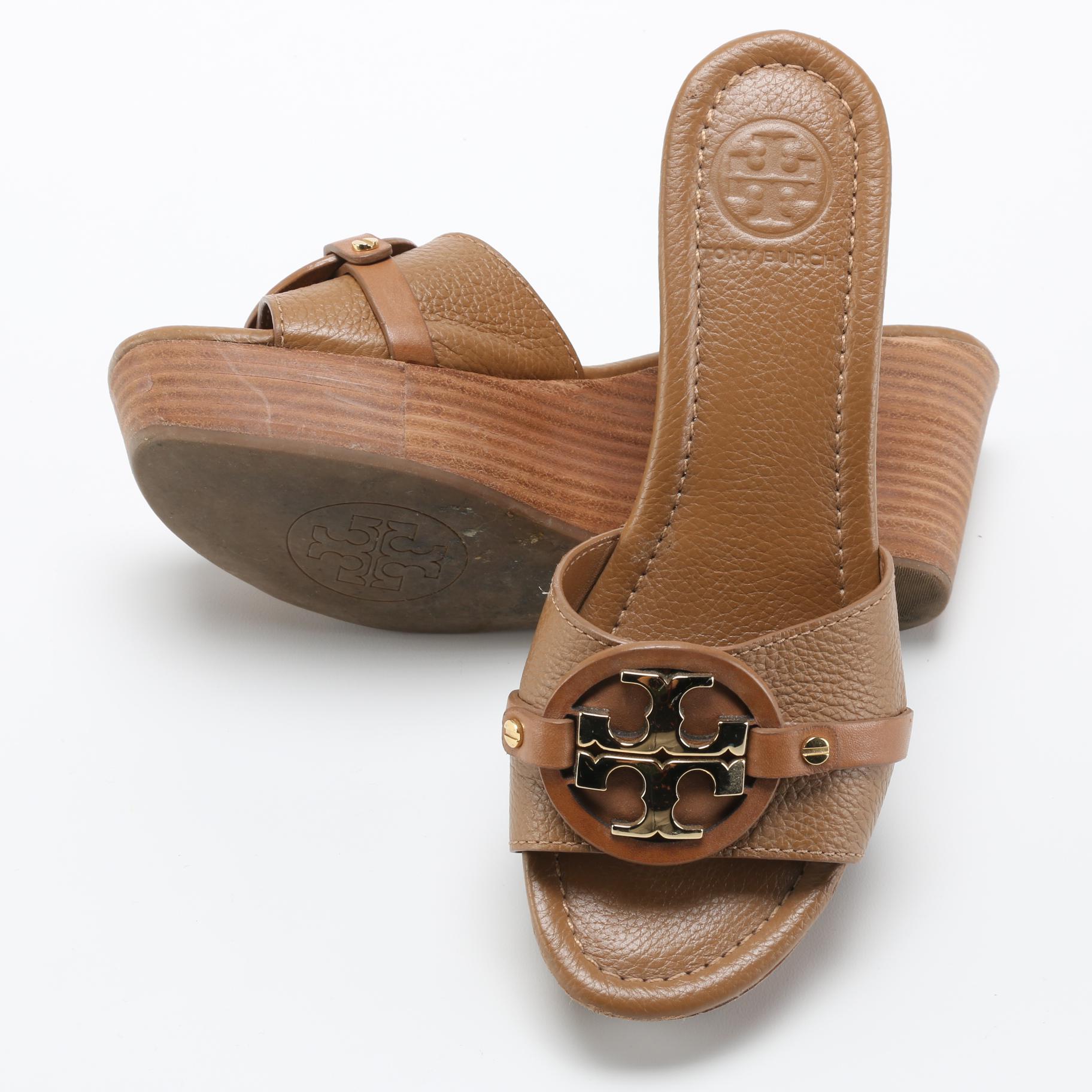 Tory Burch Leather Wedges