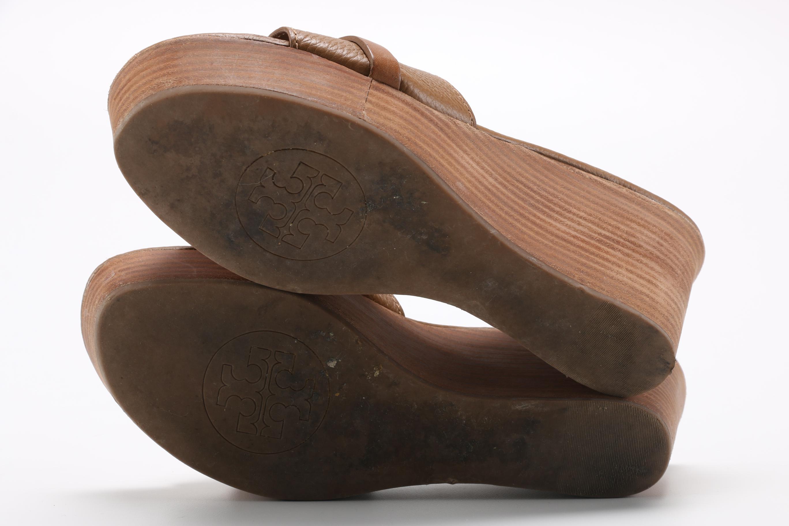 Tory Burch Leather Wedges