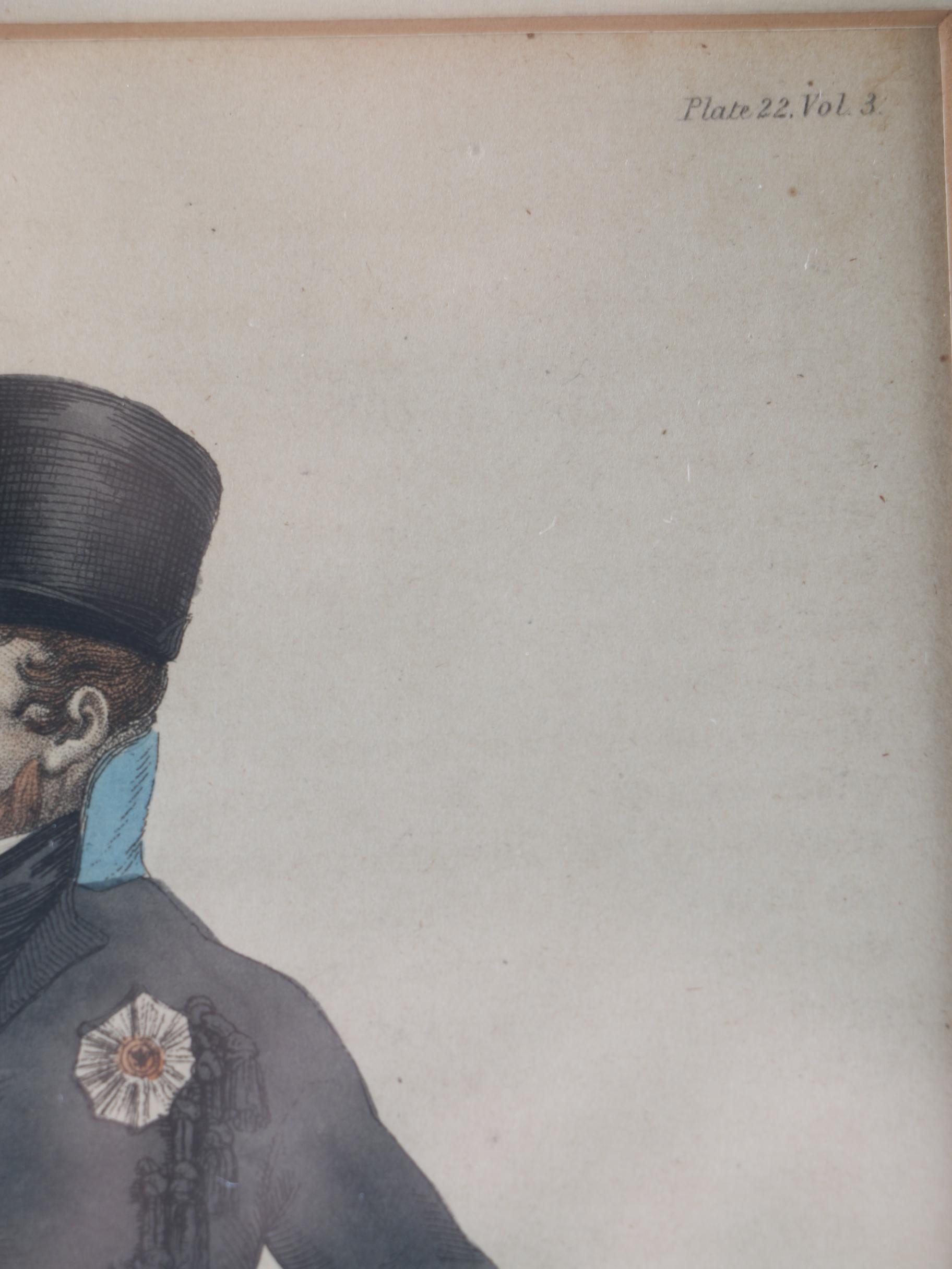 Framed 1810s Engravings of Napoleonic Soldiers From "Ackermann's Repository"