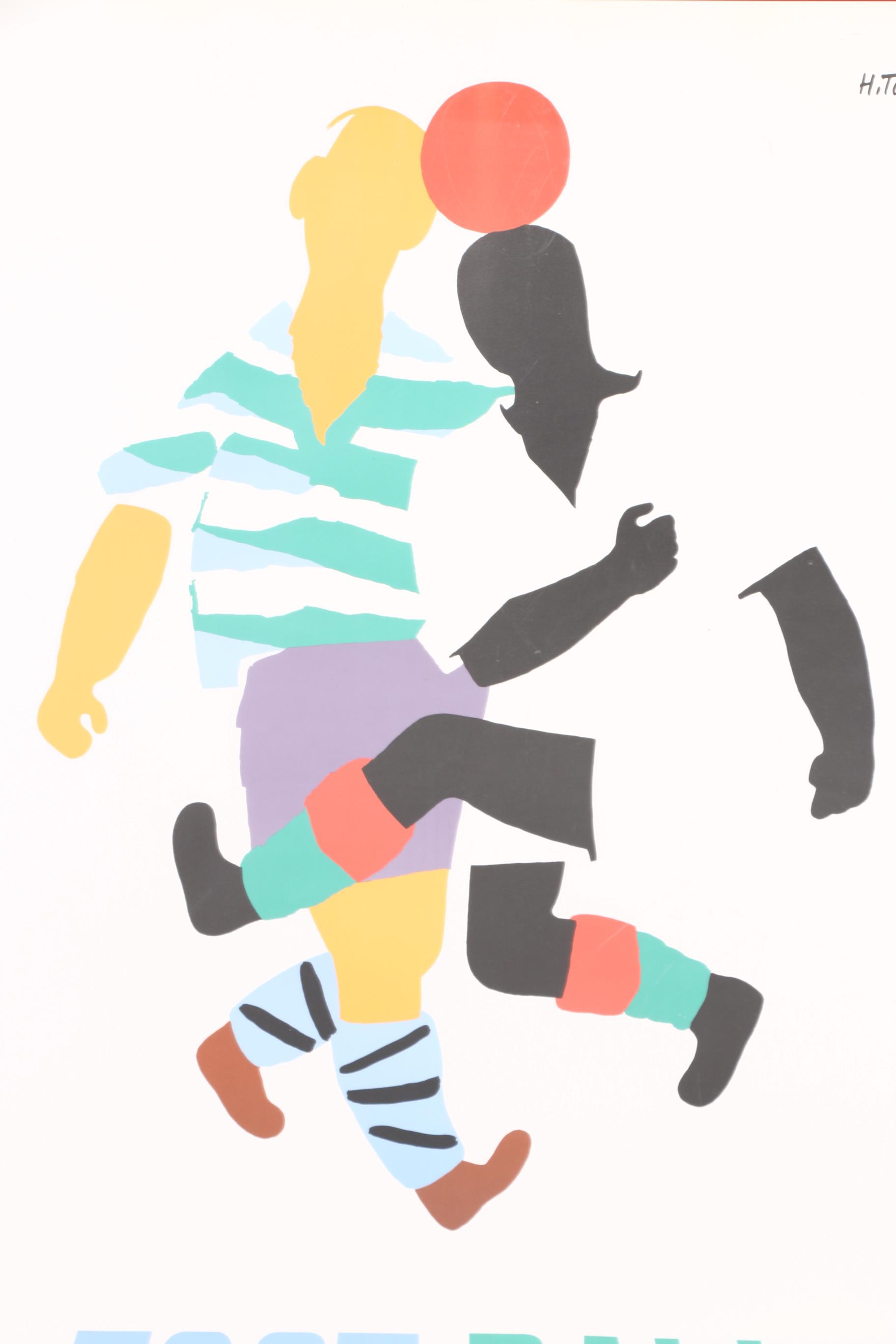 1948 Henryk Tomaszewski Serigraph Poster "Football"