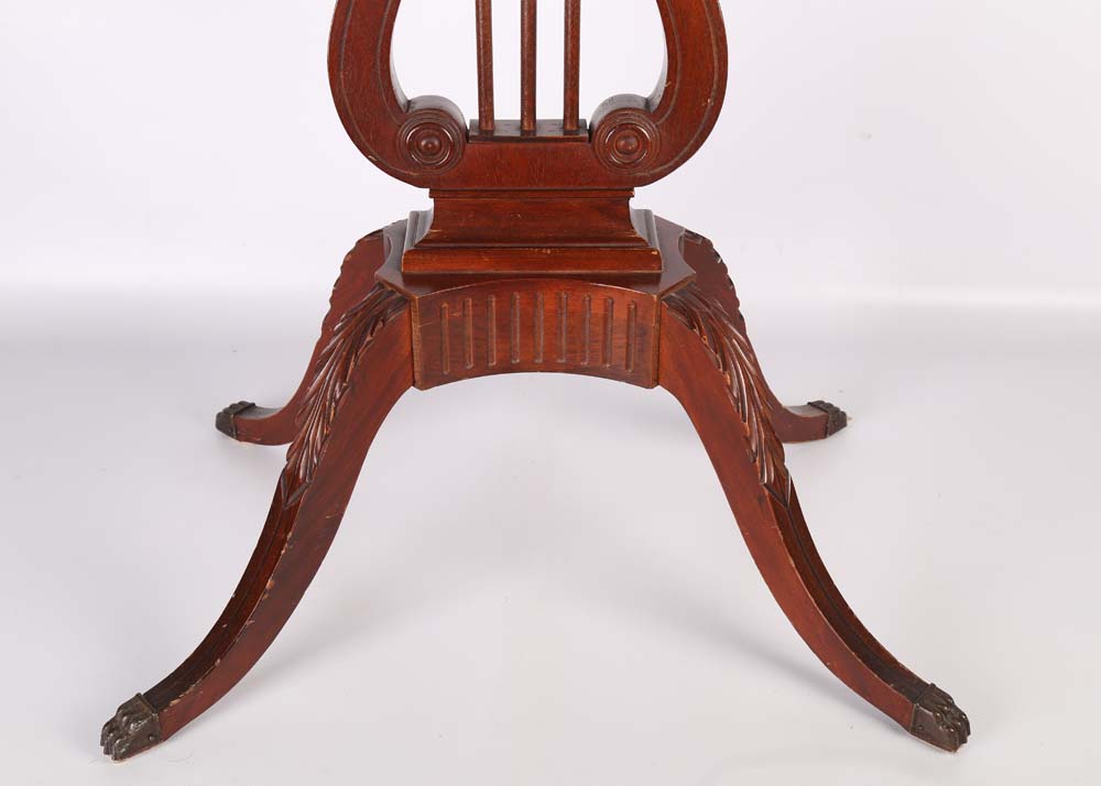 Oval Duncan Phyfe Lyre Accent Table