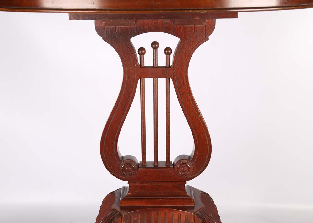 Oval Duncan Phyfe Lyre Accent Table